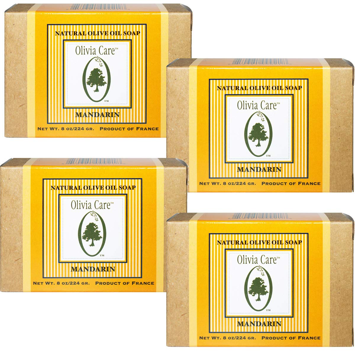 Olivia Care Premium Mandarin Bath & Body Bar Soap Organic, Vegan & Natural Olive Oil Repairs, Hydrates, Moisturizes & Deep Cleans Vitamin C Good Beauty & Personal Care Olivia Care