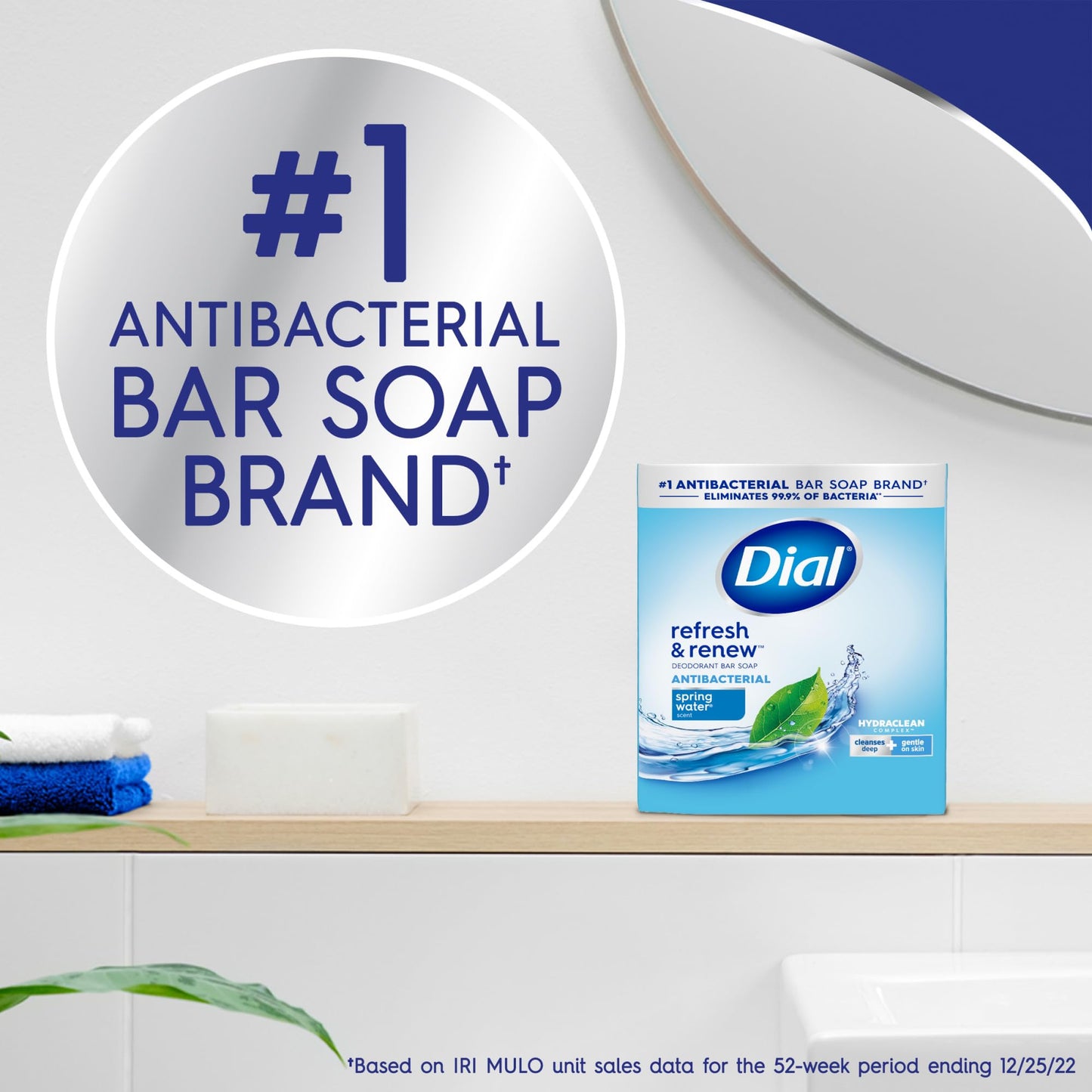 Dial Antibacterial Bar Soap, Refresh & Renew, Spring Water, 4 Oz, 8 Bars Beauty & Personal Care Dial