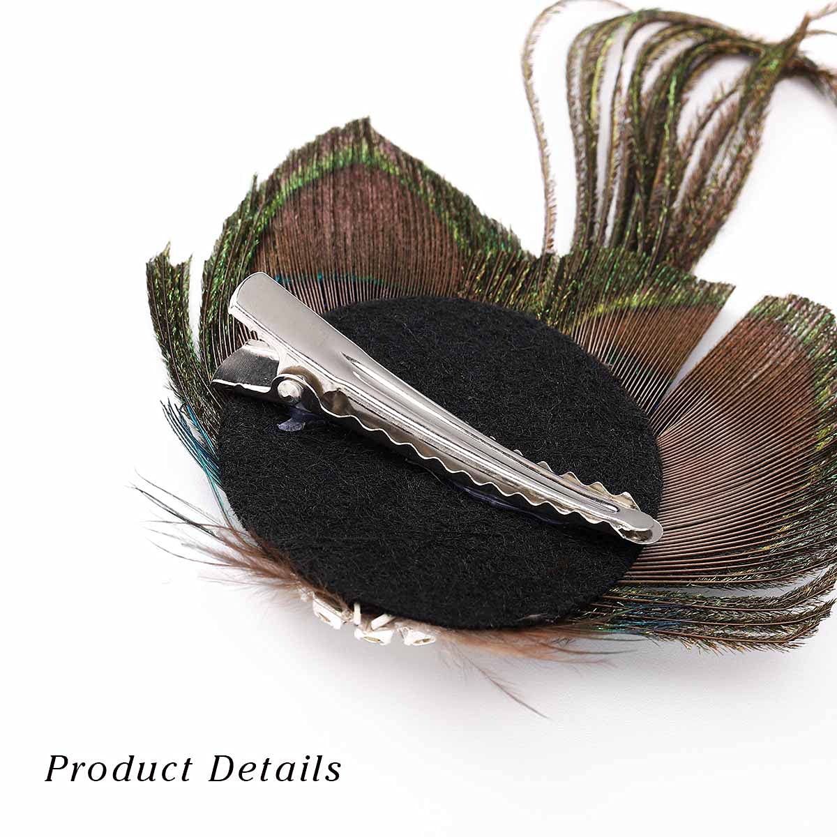 Acenail Boho Peacock Crystal Hair Accessory - Feather Hair Clips and Barrettes for Women and Girls Beauty & Personal Care Dreamin