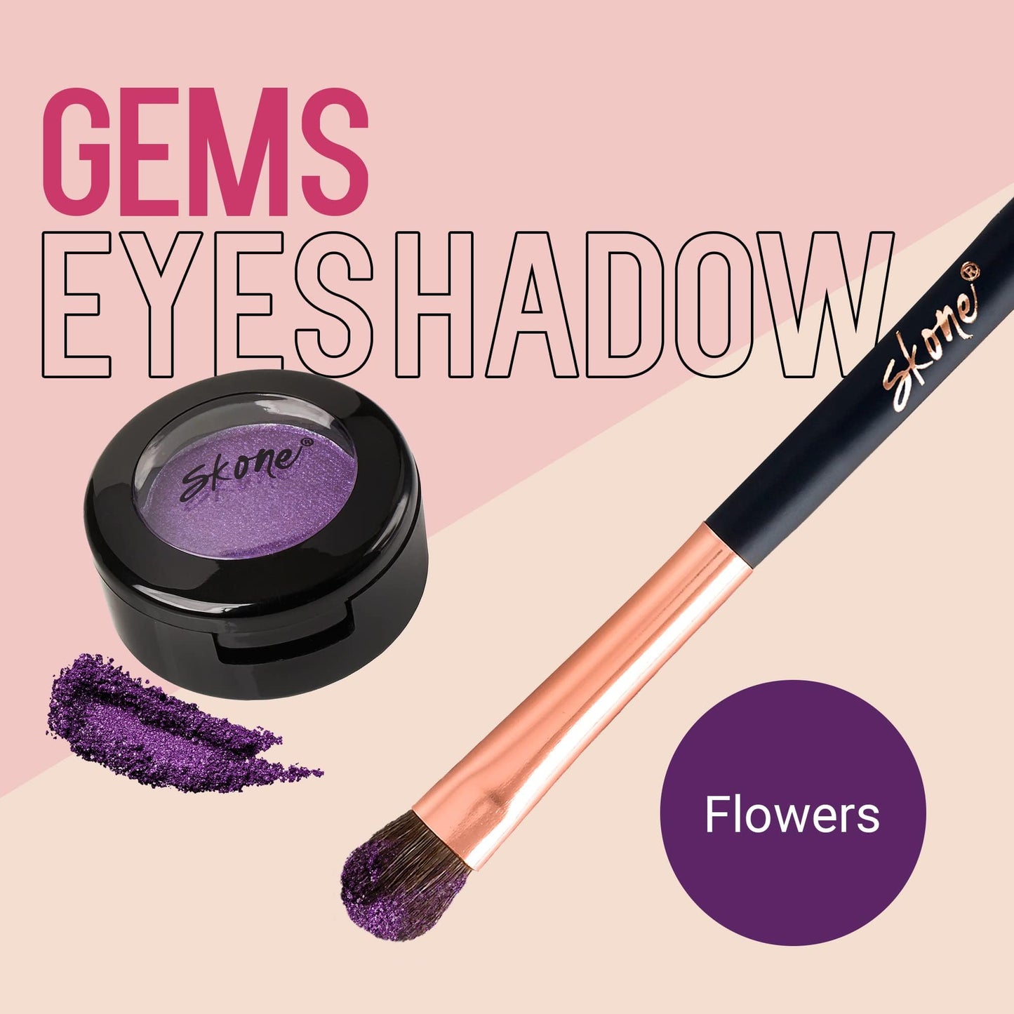 Skone Cosmetics Gems Eye Shadow, Highly Pigmented, Longwear Eye Makeup, Single Eyeshadow with Pro Shimmery Finish - Ultra-Blendable, Slightly Shimmer Beauty & Personal Care Skone