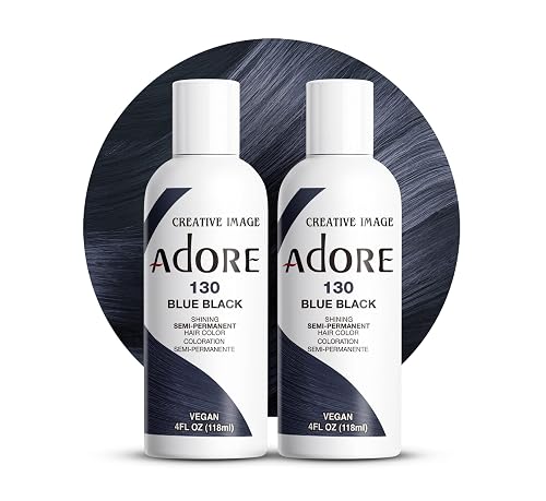 Adore Semi Permanent Hair Color (130 Blue Black) (2 Pack) | Vegan & Cruelty-Free Black Hair Dye | No Ammonia, No Peroxide, No Alcohol | 4 Fl Oz Beauty & Personal Care Adore