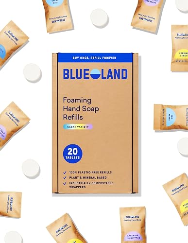 BLUELAND Foaming Hand Soap Refill Tablets, 20-Pack, Variety Pack Scents, Eco Friendly Cleaning Products, 20 x 9 Fl oz Beauty & Personal Care BLUELAND