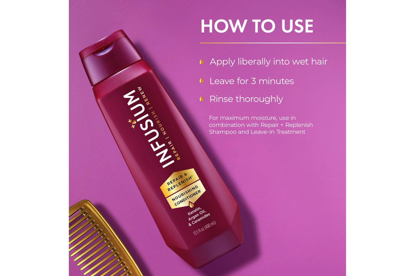 Infusium Moisturize & Replenish Shampoo and Conditoner 13.5oz Each Beauty & Personal Care Infusium
