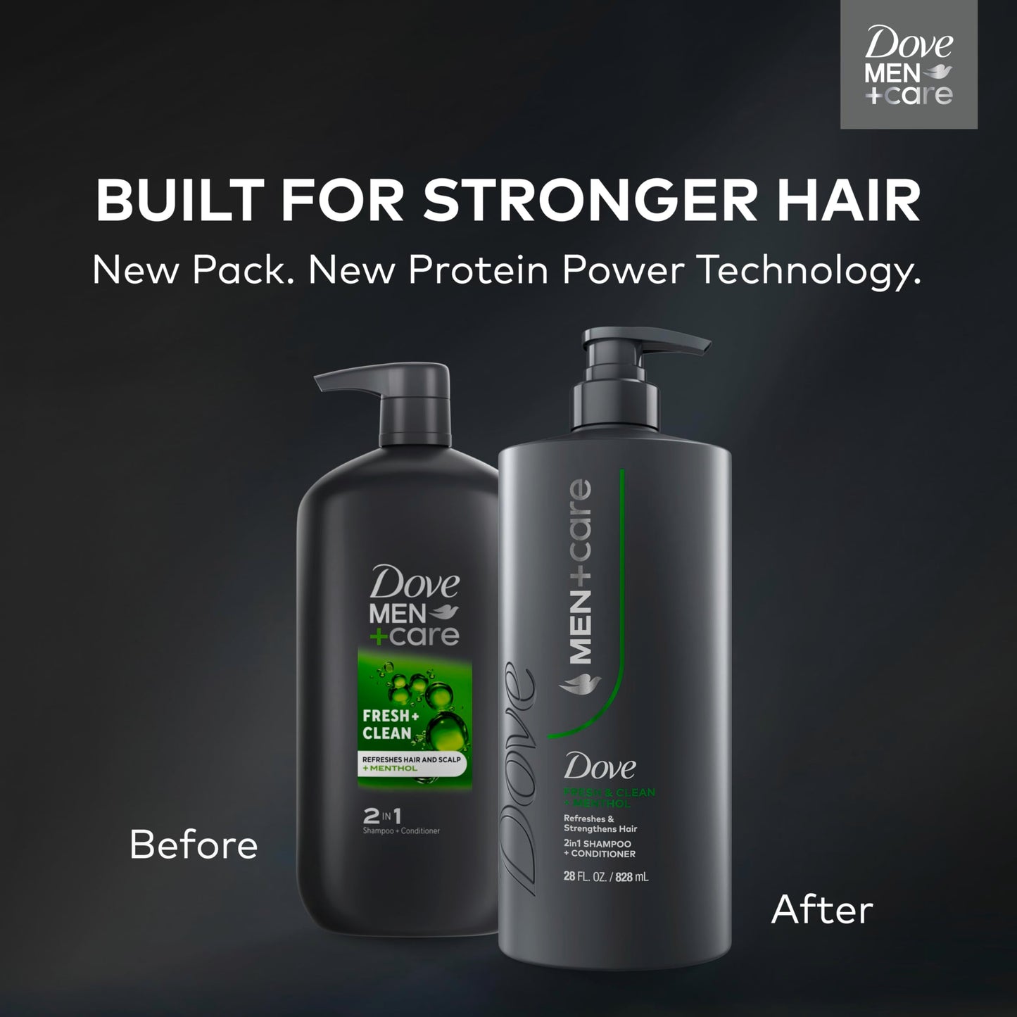 DOVE MEN + CARE Shampoo 1 count Fresh + Clean for Hair Refreshing & Strengthening, with Menthol, 28 fl oz Beauty and Personal Care DOVE MEN + CARE
