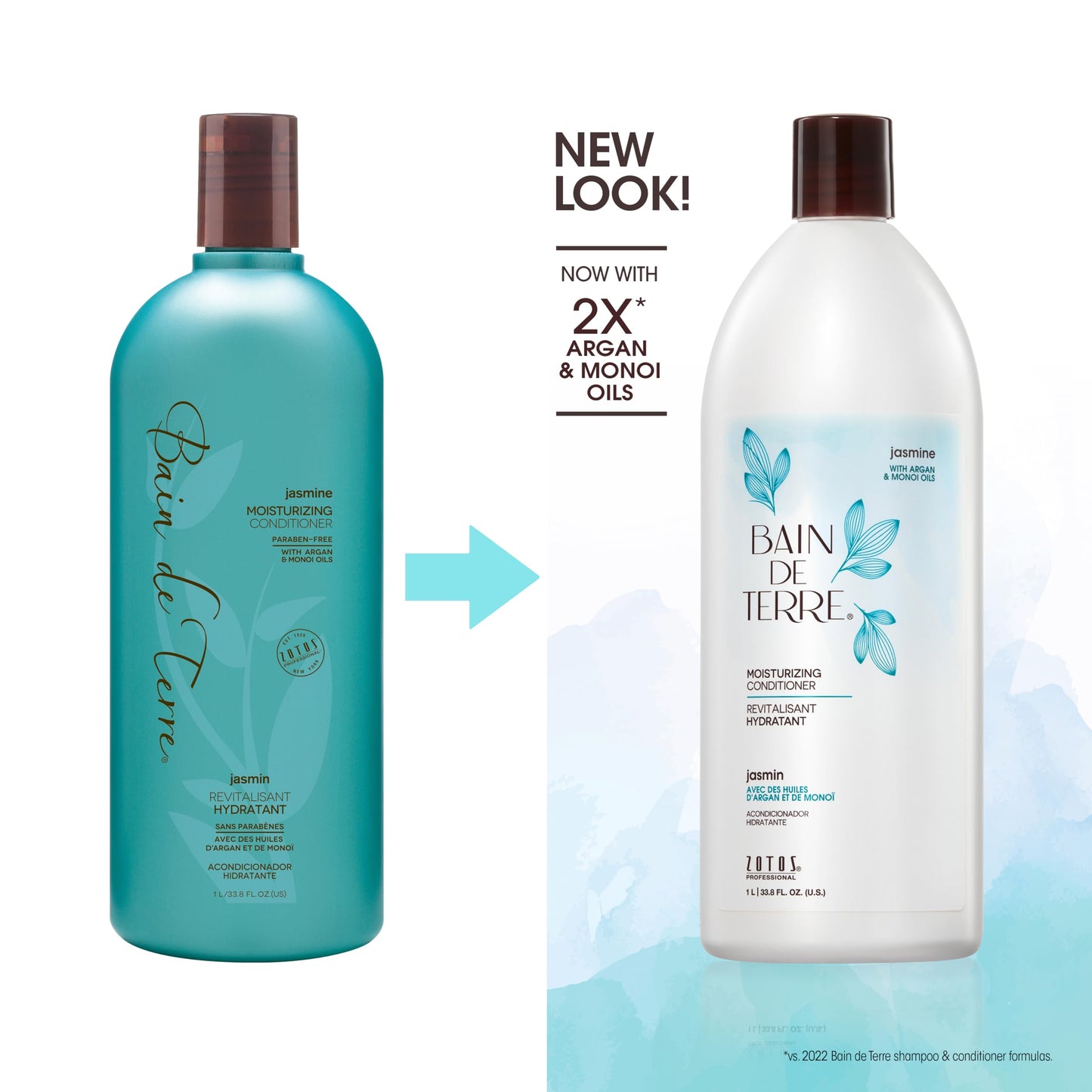 Bain de Terre Jasmine Moisturizing Conditioner, Rich Hydration for Dry Hair, with Argan & Monoi Oils, Paraben-Free, Color-Safe, Vegan, 33.8 Fl Oz Beauty & Personal Care Bain de Terre