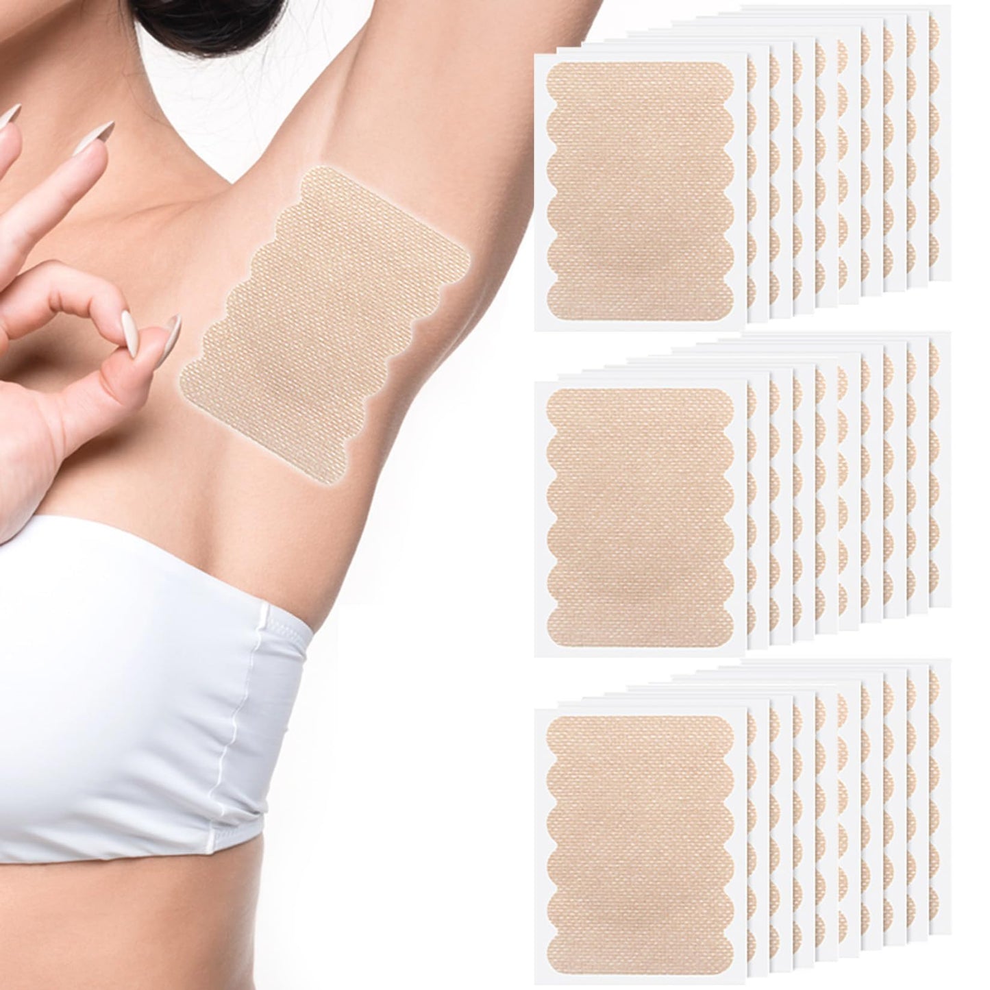 Natural Disposable Underarm Sweat Pads for Women and Men,Underarm Antiperspirant Patch,Invisible Self Adhesive Breathable Armpit Sweat Pad,Comfortable Beauty and Personal Care JHTSOLE