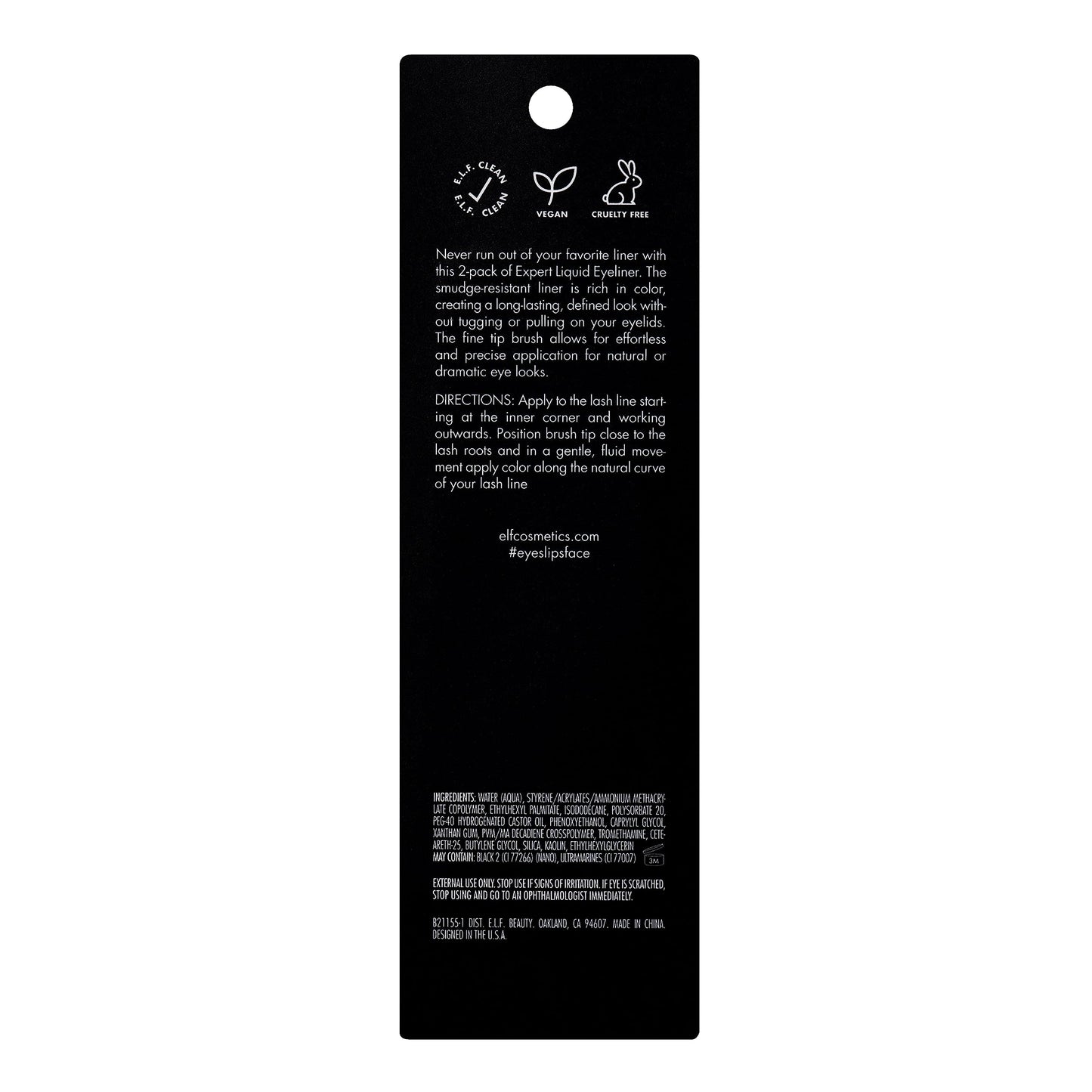 e.l.f. Expert Liquid Liner, High-Pigmented, Extra-Fine Liquid Eyeliner For Precise Definition, Long-Lasting, Vegan & Cruelty-Free, Jet Black, 0.14 oz Beauty & Personal Care e.l.f.