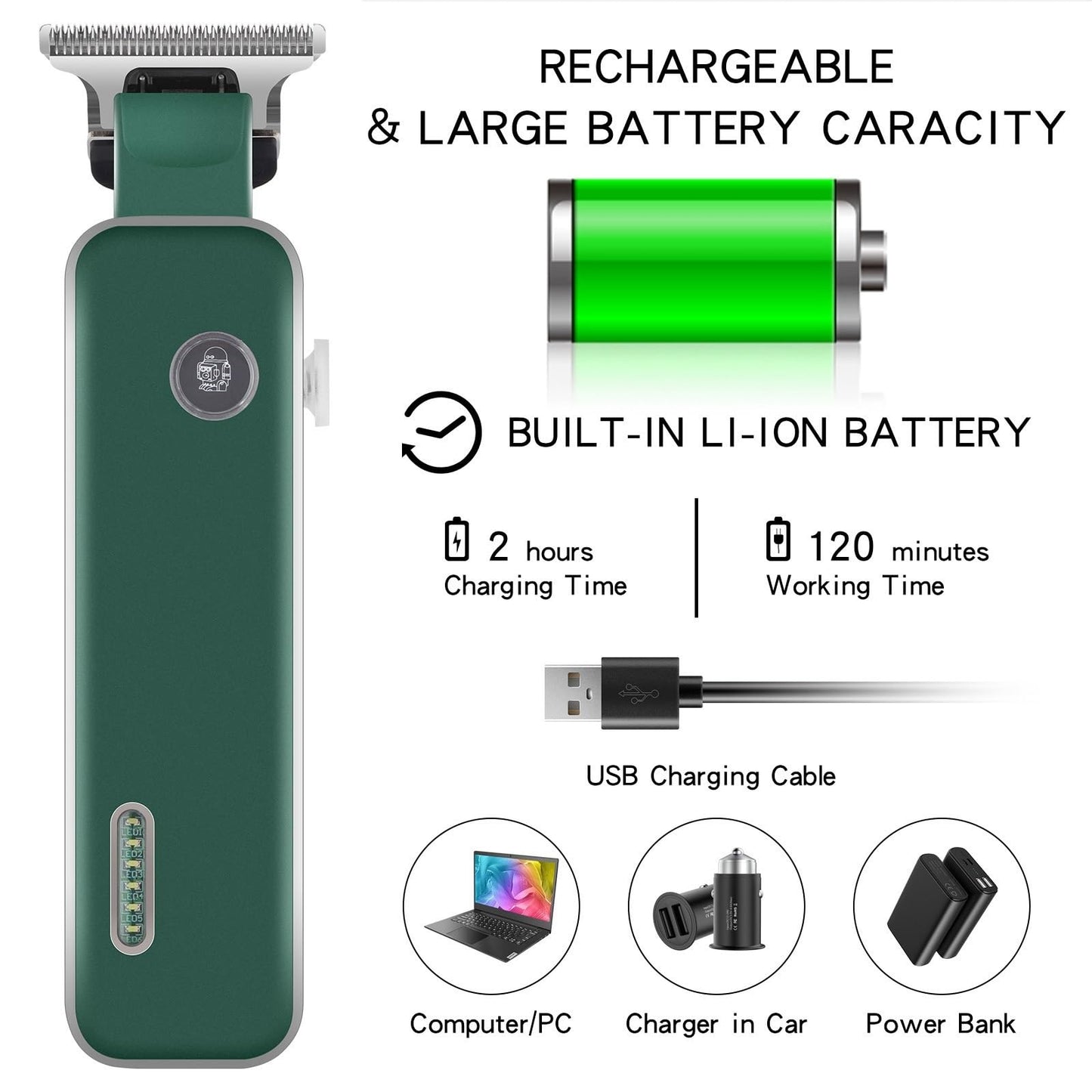 GLESVOWIO Mens Hair Clippers Professional Clipper Men's Electric Trimmer USB Rechargeable Dry Shaving Machine Beauty and Personal Care GLESVOWIO