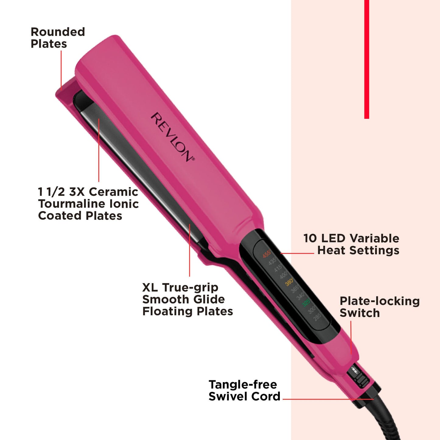 REVLON Smooth Brilliance Ceramic Extra Long Flat Iron, 1-1/2" inch Beauty & Personal Care REVLON