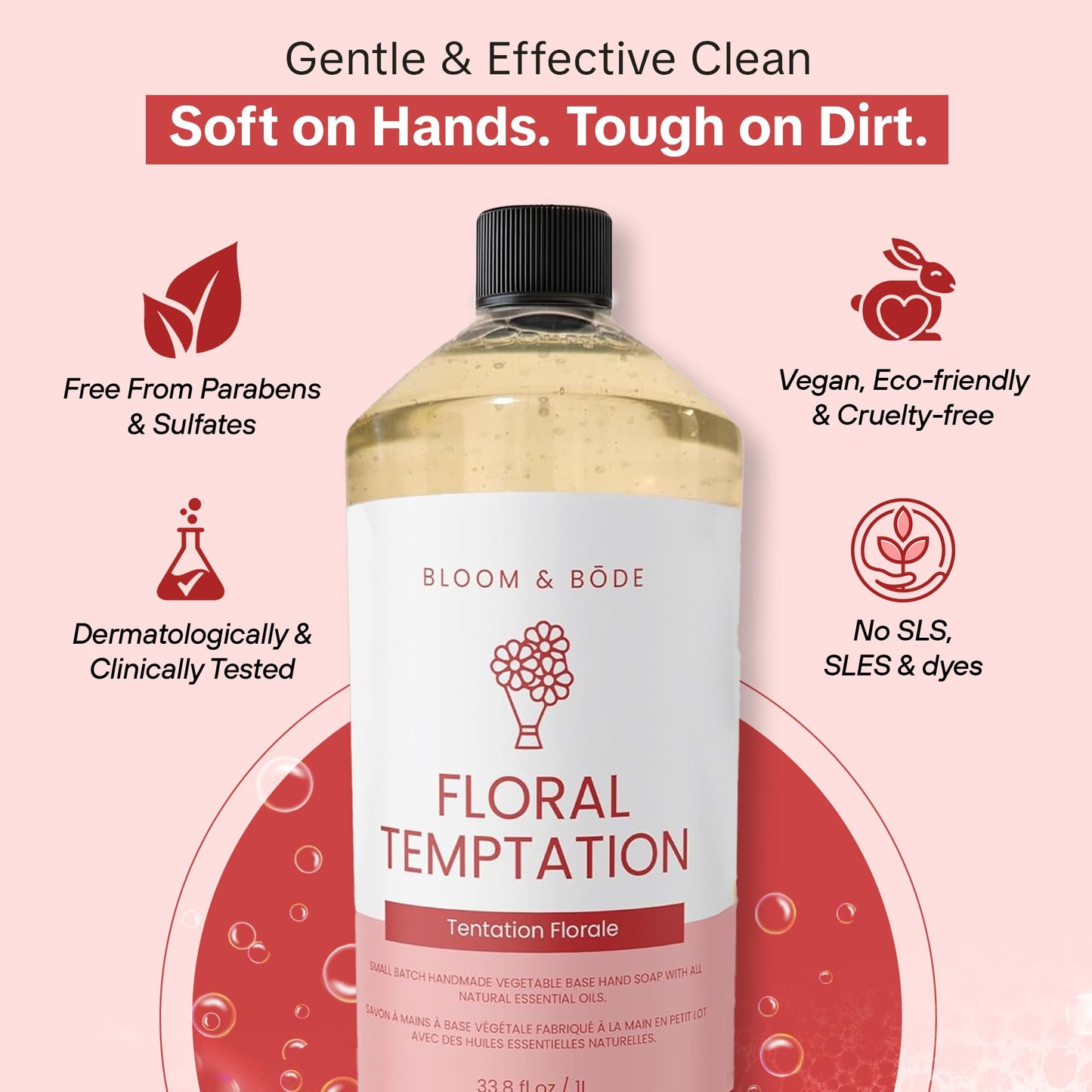 Luxury Liquid Hand Soap Refill - Natural Scented Hand Wash - Gentle Hand Soap with Essential Oils & Aloe Vera - Moisturizing Handwash for Bathroom Beauty & Personal Care Bloom & B?de