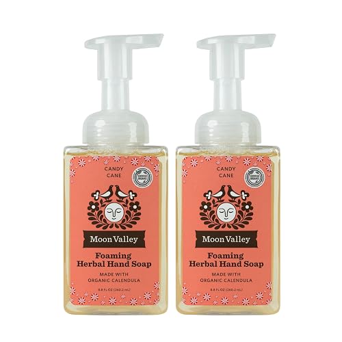 Moon Valley Herbal Foaming Hand Soap, Vegan (Candy Cane, Recyclable Bottle) Beauty & Personal Care Moon Valley Organics