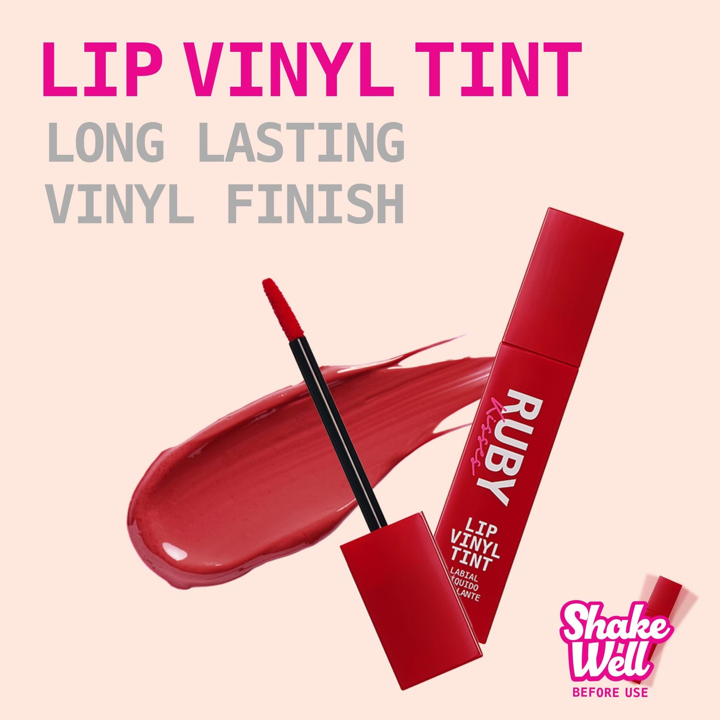 Ruby Kisses Lip Vinyl Tint - High-Pigment, Transfer-Proof, Smudge-Proof Liquid Lipstick, Soft-Satin Shine, Lightweight Makeup, Long-Lasting Lip-gloss Beauty & Personal Care Ruby Kisses