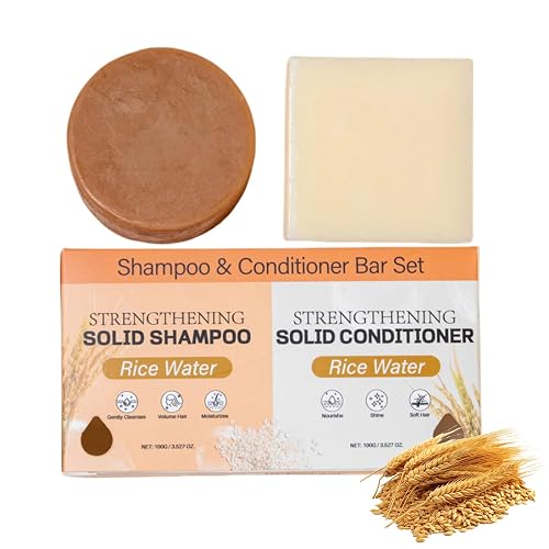 Rice Water Bar Shampoo and Conditioner Set for Hair Growth, Handcrafted Travel Solid Shampoo and Conditioner for Thinning Hair, Hydrating Beauty & Personal Care CLY AMS