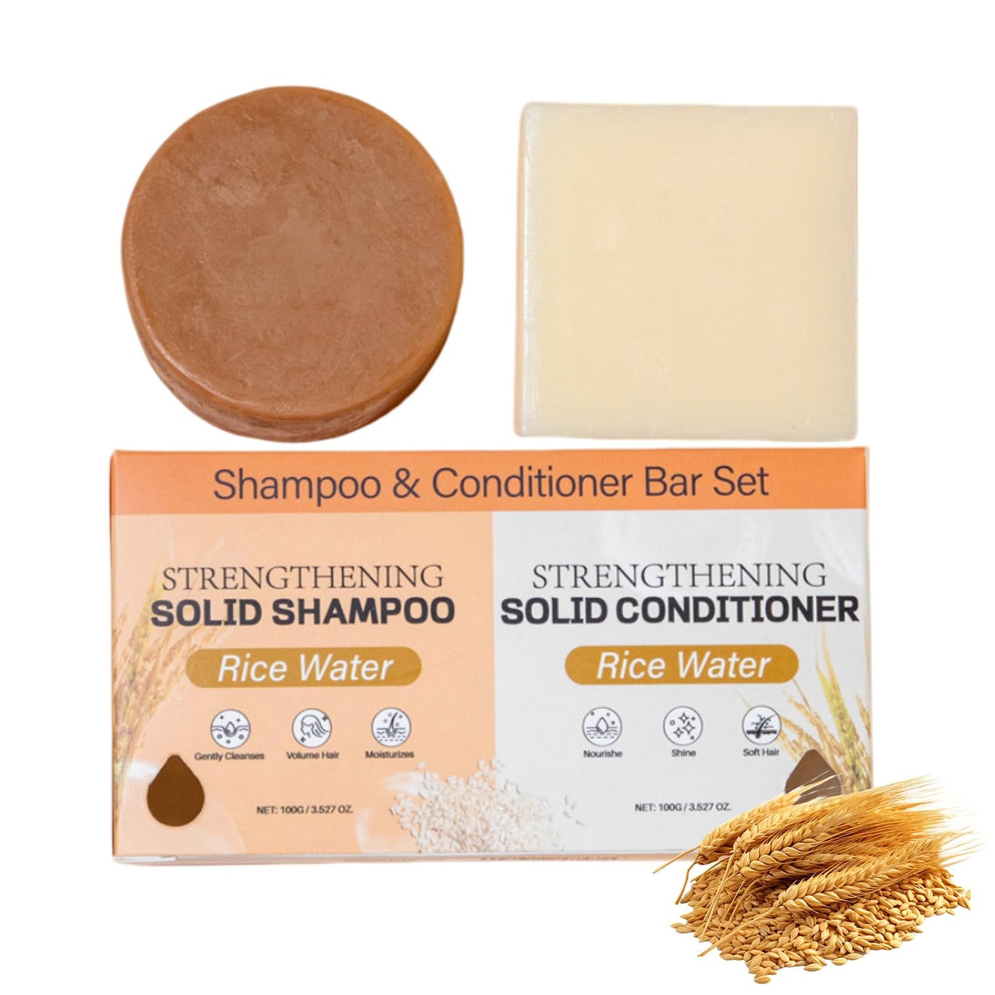 Rice Water Bar Shampoo and Conditioner Set for Hair Growth, Handcrafted Travel Solid Shampoo and Conditioner for Thinning Hair, Hydrating Beauty & Personal Care CLY AMS
