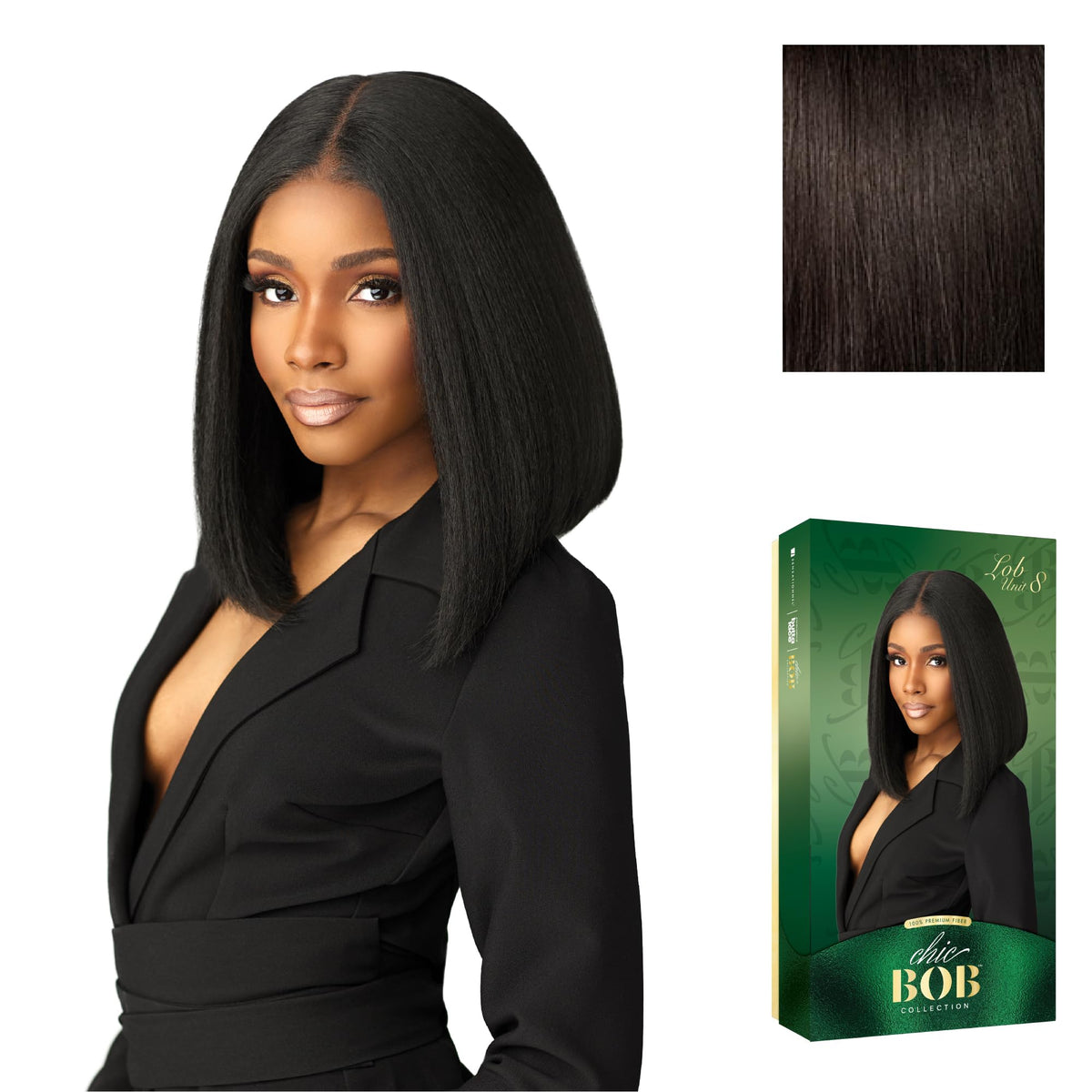 Sensationnel Chicbob Lace Frontwig-Lob Unit 8, 2 DARKBROWN