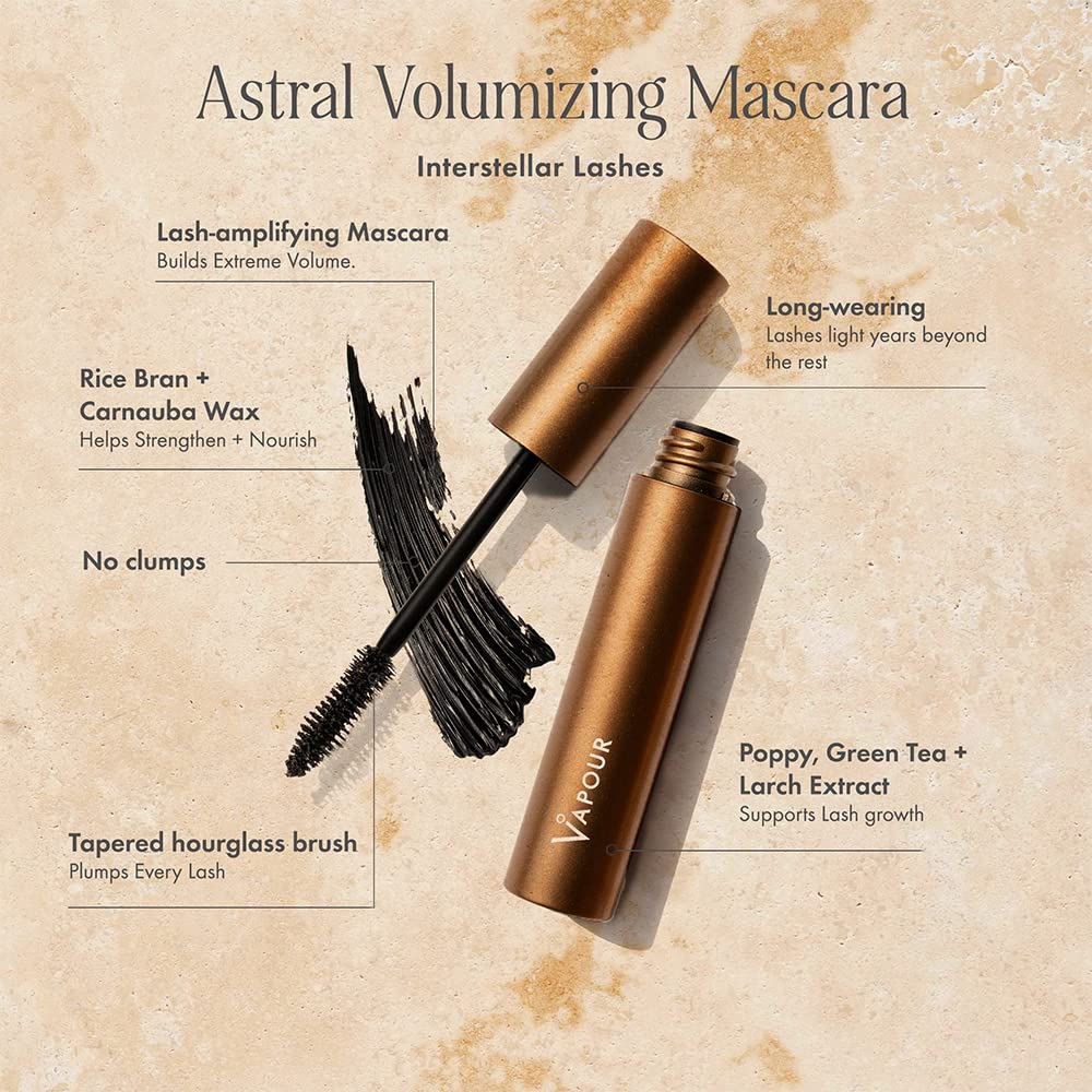 Vapour Beauty - Astral Volumizing Mascara | Non-Toxic, Cruelty-Free, Clean Beauty (Deep Space - Cosmic Black) Beauty & Personal Care VAPOUR