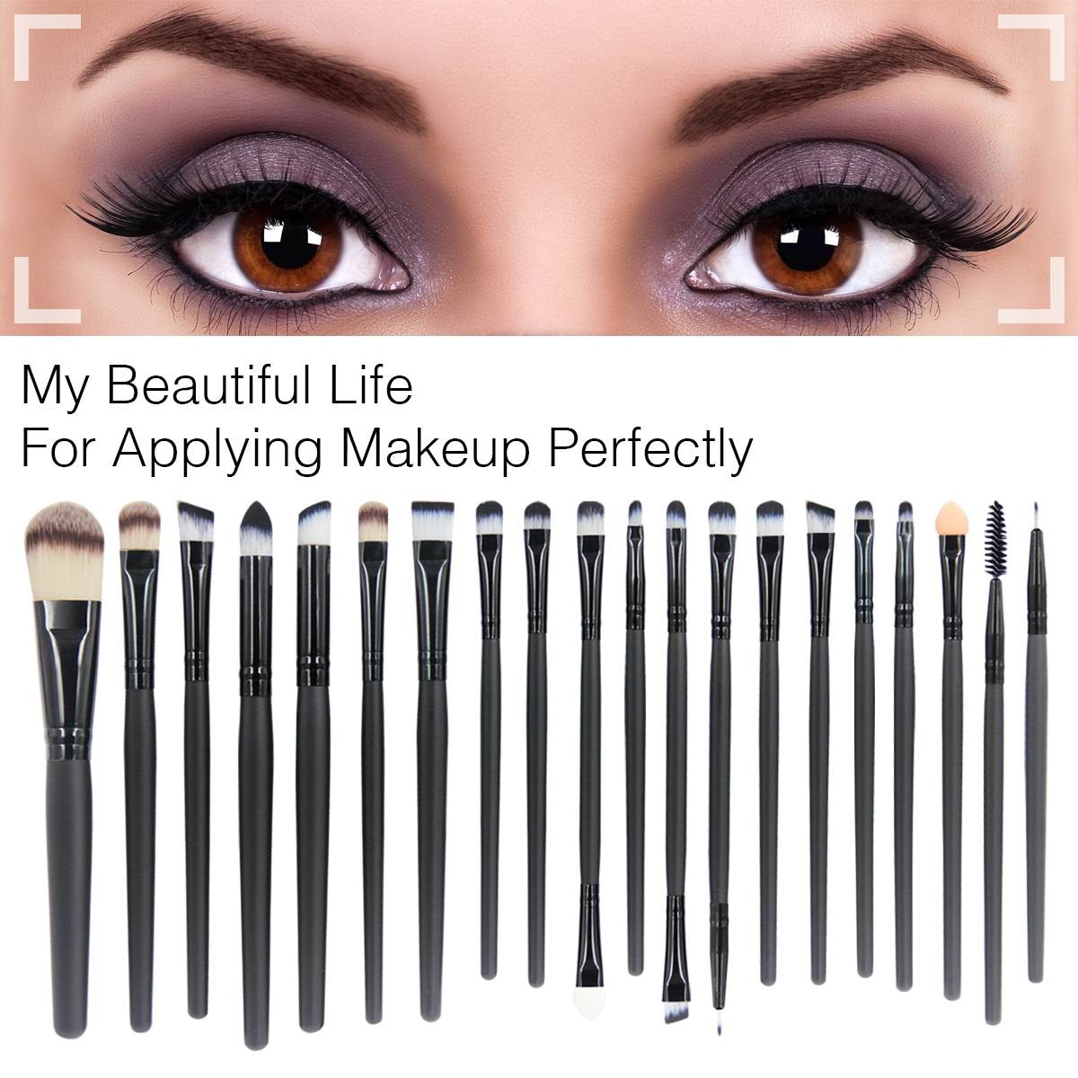 EmaxDesign 20 Pieces Makeup Brush Set Professional Face Eye Shadow Eyeliner Foundation Blush Lip Makeup Brushes Powder Liquid Cream Cosmetics Blending Beauty & Personal Care EmaxDesign