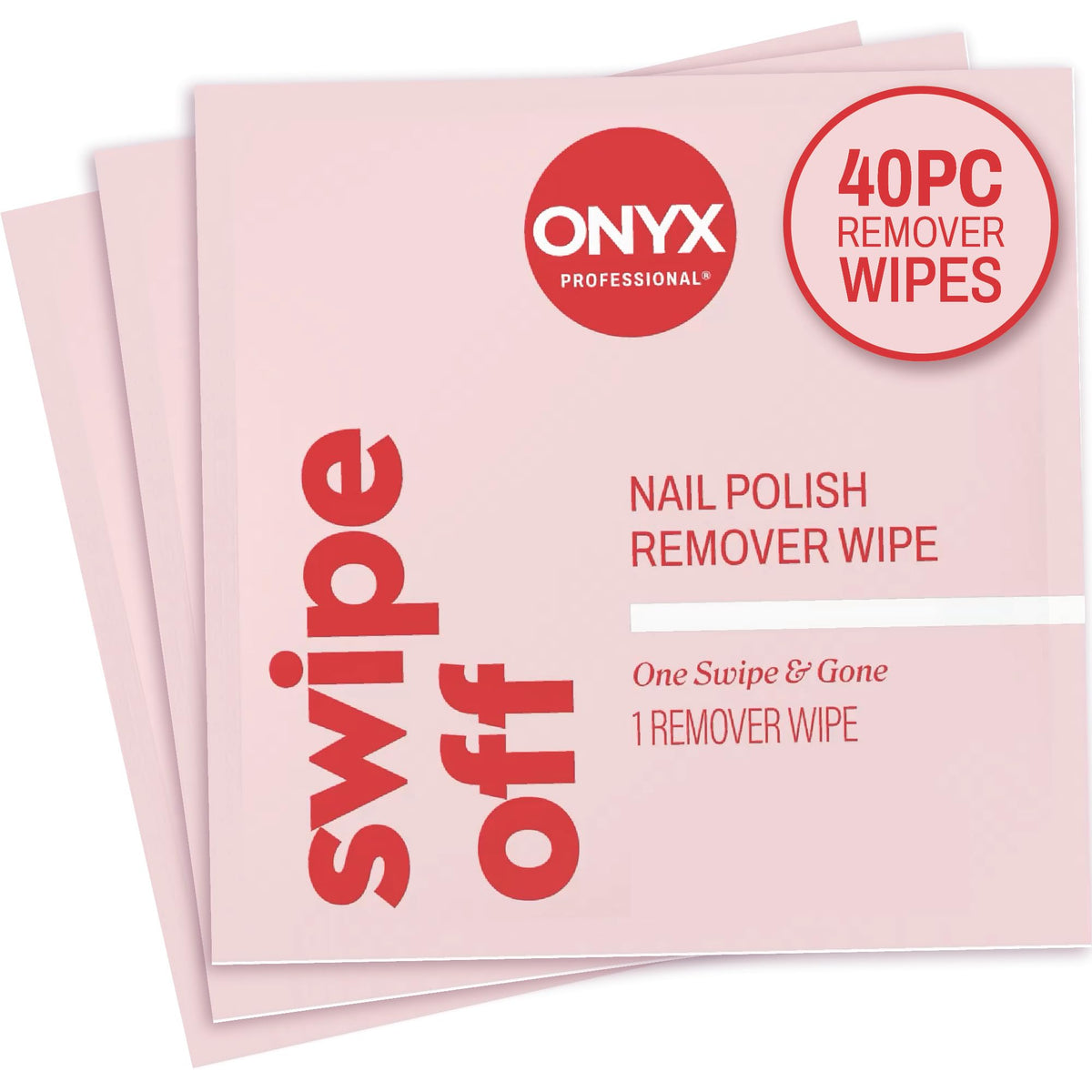 Onyx Professional Nail Polish Remover Pads, Acetone Wipes, 40 Wipes
