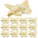 OBTANIM Butterfly Hair Clips, 12 Pcs Cute Metal Butterfly Hair Claw Pins Barrettes Accessories for Girls and Women (Gold) Beauty & Personal Care OBTANIM