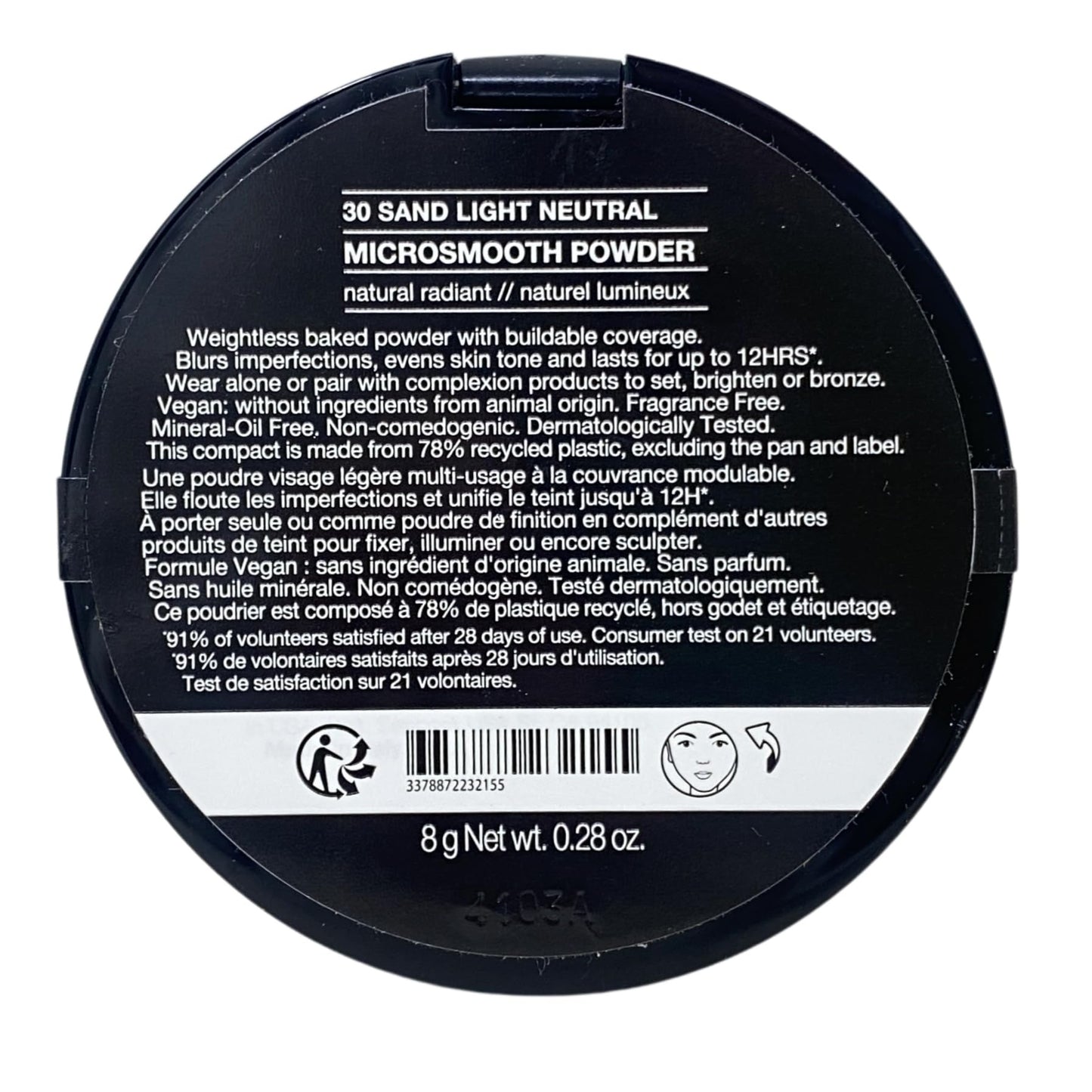 Sephora Collection MicroSmooth Multi-Tasking Baked Face Powder Foundation - 30 Sand (light with neutral undertones), 0.24 oz / 7 g Beauty & Personal Care SEPHORA