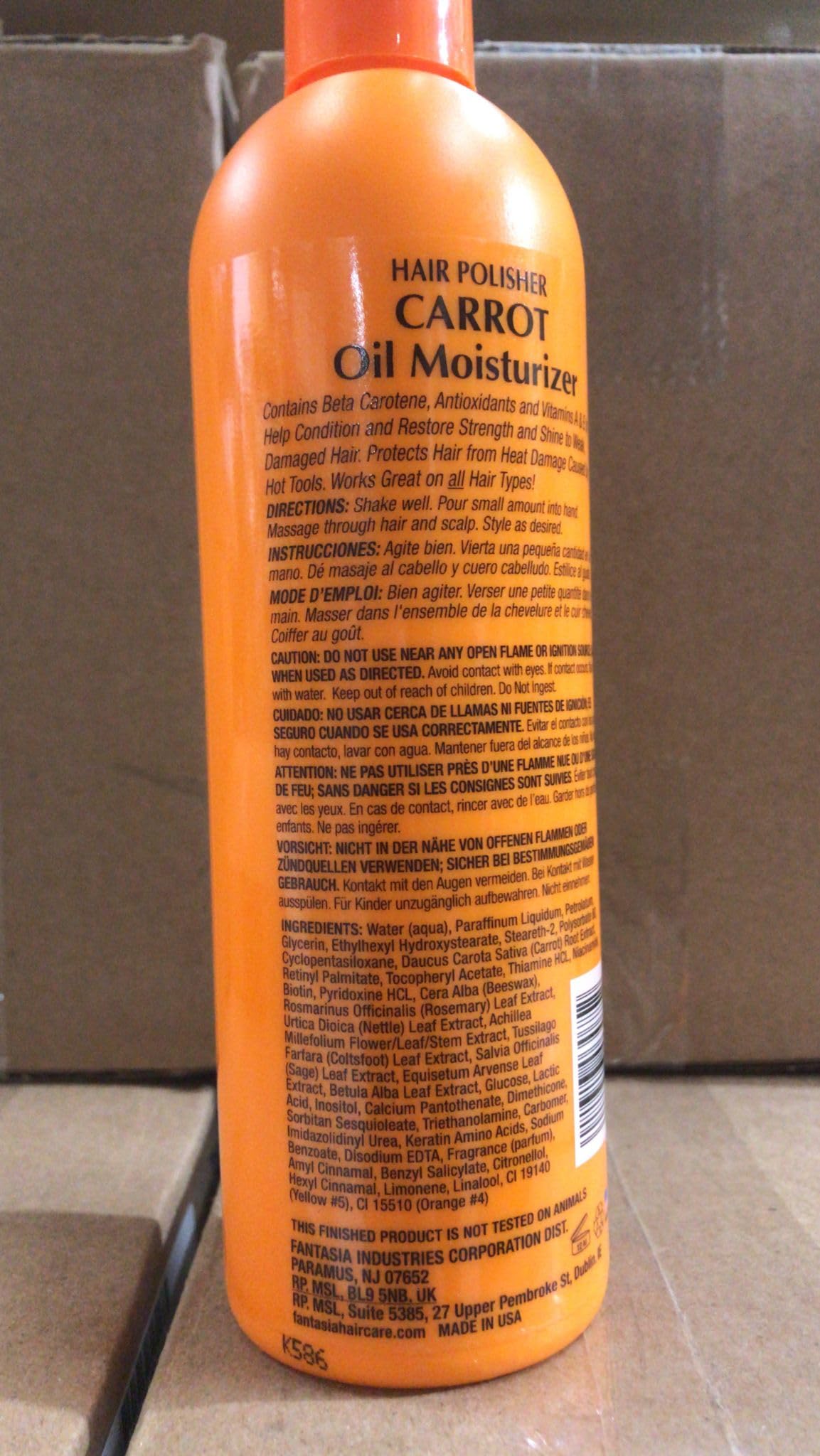 Fantasia Hair Polisher Carrot Growth Oil Moisturizer, 12 oz (Pack of 5) Beauty & Personal Care Fantasia