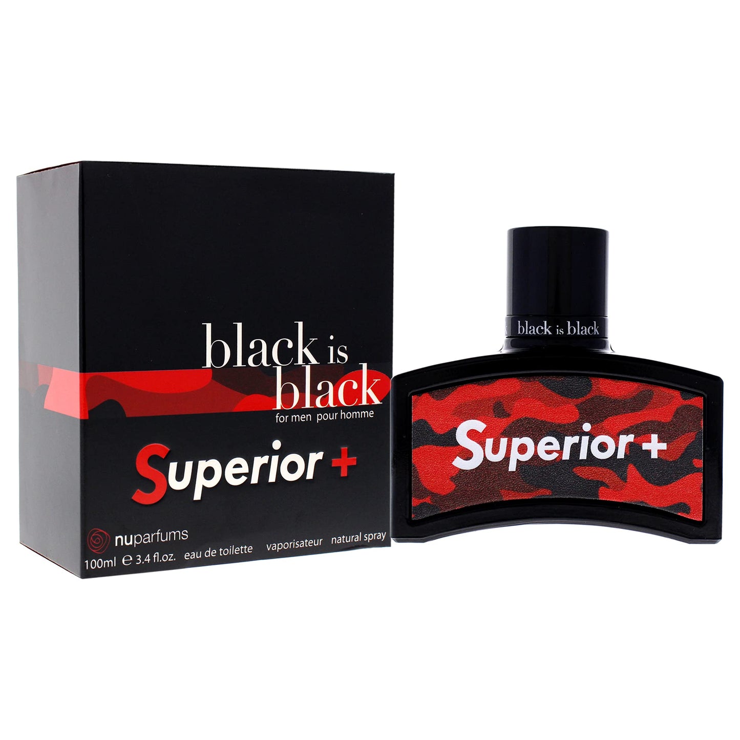 NU Parfums Black Is Black Superior Plus for Men Eau de Toilette Spray, 3.4 Ounce Beauty & Personal Care Nuparfums