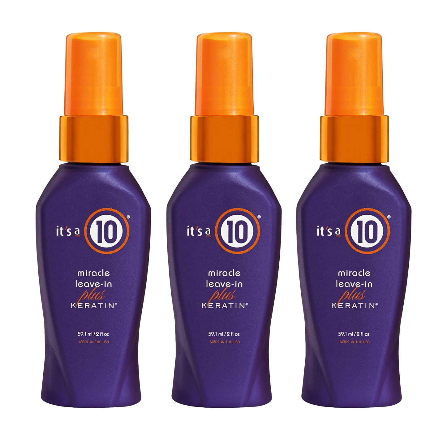 Its A 10 + Keratin Mir Le Size 2z Its A 10 + Miracle Leave-In Plus Keratin, 2 Fl. Oz (Pack of 3) Beauty & Personal Care It's a 10 Haircare