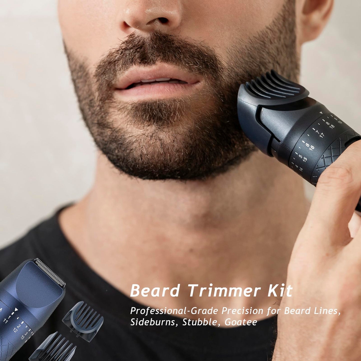Aesfee Beard Trimmer for Men, 5-in-1 Waterproof Electric Razor & Hair Clippers Grooming Kit with 20 Precision Dial Lengths, USB-C Organizer & Charging Beauty and Personal Care Aesfee