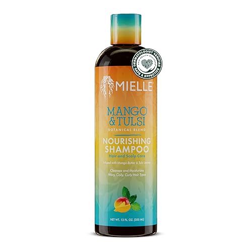 Mielle Organics Mango & Tulsi Nourishing Hair Shampoo - Moisturizing Shampoo for Curly Hair - Gently Cleanses & Remove Scalp Impurities - Nourishes Beauty & Personal Care Mielle Organics