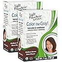 Light Mountain Henna Hair Color & Conditioner, Color the Gray - Medium Brown Hair Dye for Men/Women, 2-Step Chemical-Free, Semi-Permanent Hair Color Beauty & Personal Care LIGHT MOUNTAIN