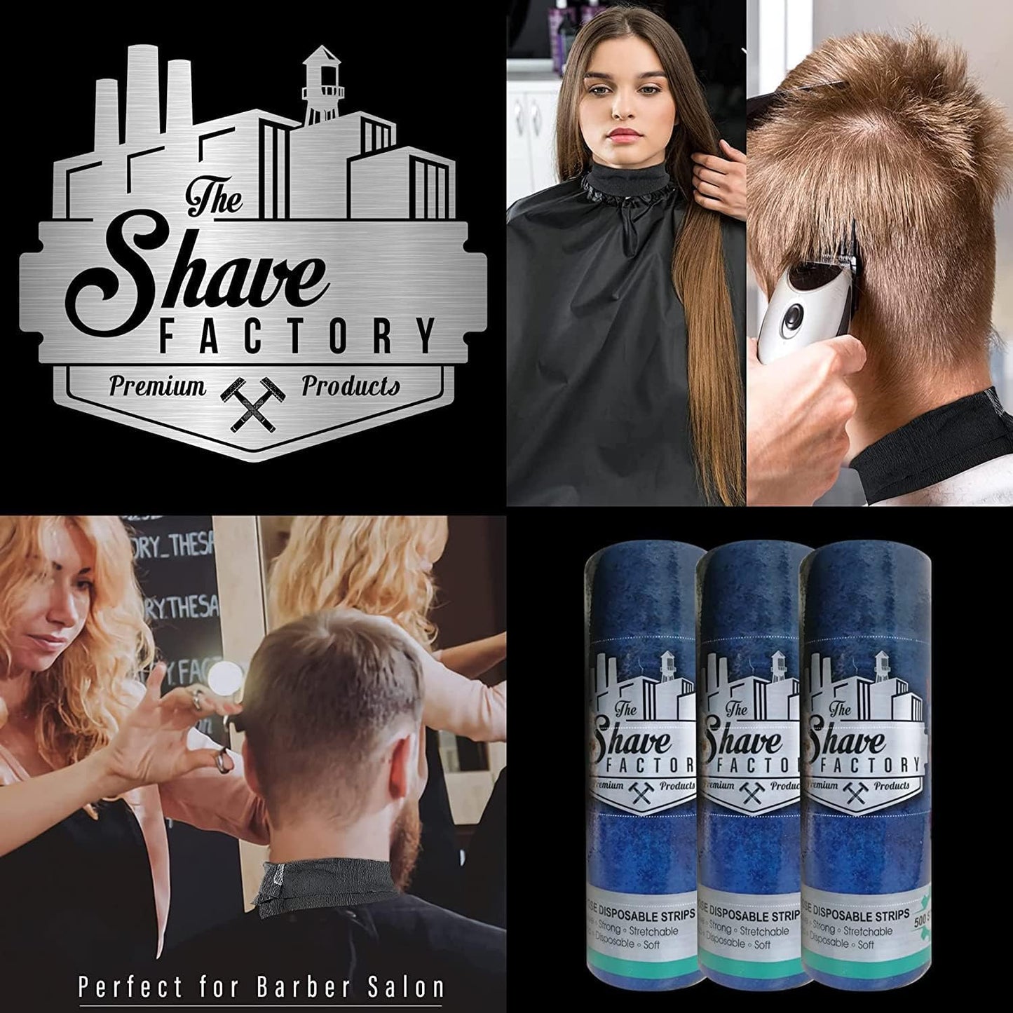 The Shave Factory Neck Strip, 2 Rolls, White - Disposable Barber Paper, Neck Papers for Barbers, Hygienic and Practical Haircut Experience, Unisex Beauty and Personal Care the shave factory