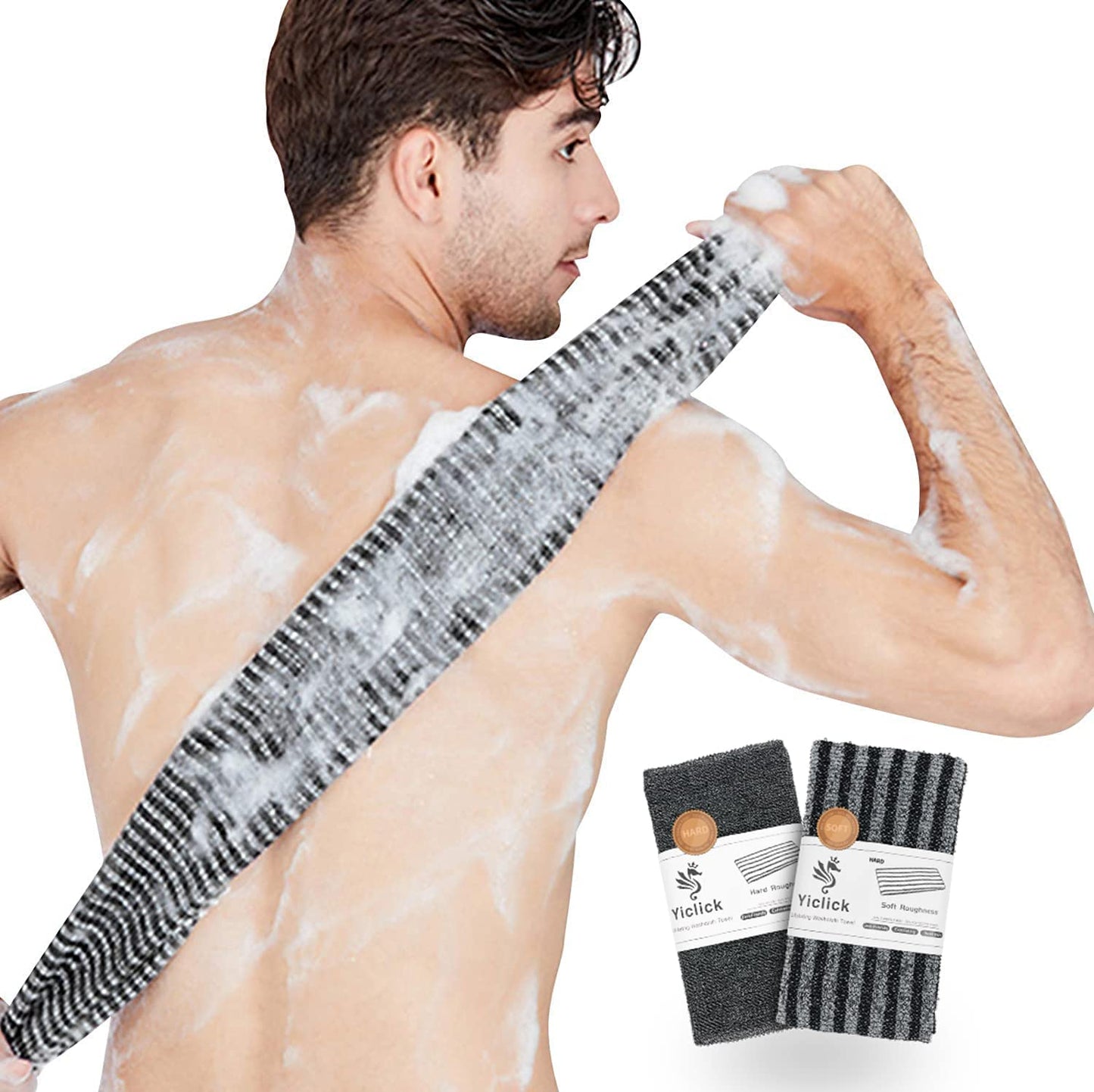 Yiclick Exfoliating Body Scrubber, Back Scrubber for Shower Bath, Japanese Scrub Wash Cloth, Exfoliating Washcloth Towel for Men Women, Body Beauty and Personal Care Yiclick