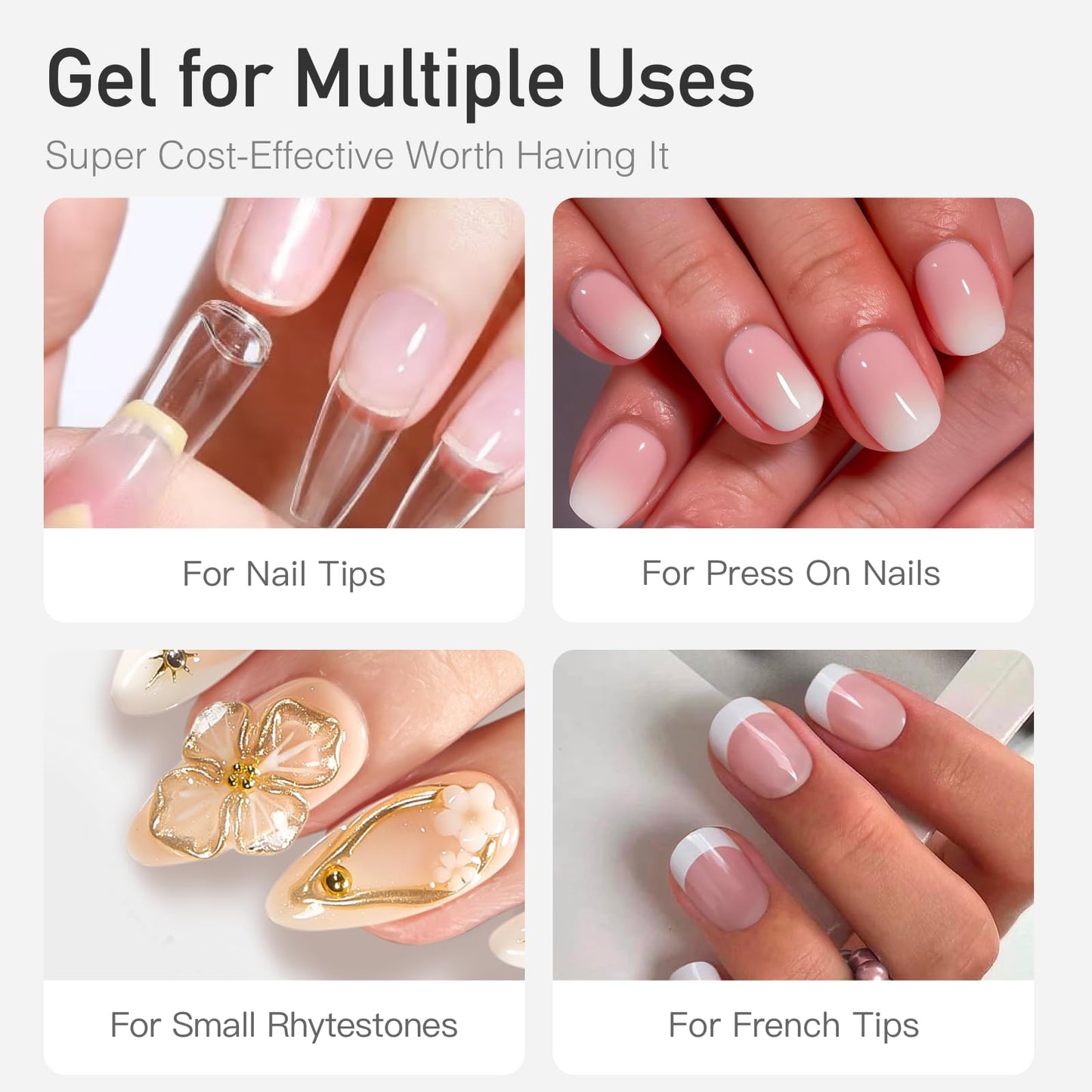 CurvLife Nail Tips Semi Solid Nail Glue 2g (5pcs) - Super Strong, Soft Glue Gel Quick Drying Adhesive for Press On Nails, No UV Light Needed Beauty and Personal Care CurvLife