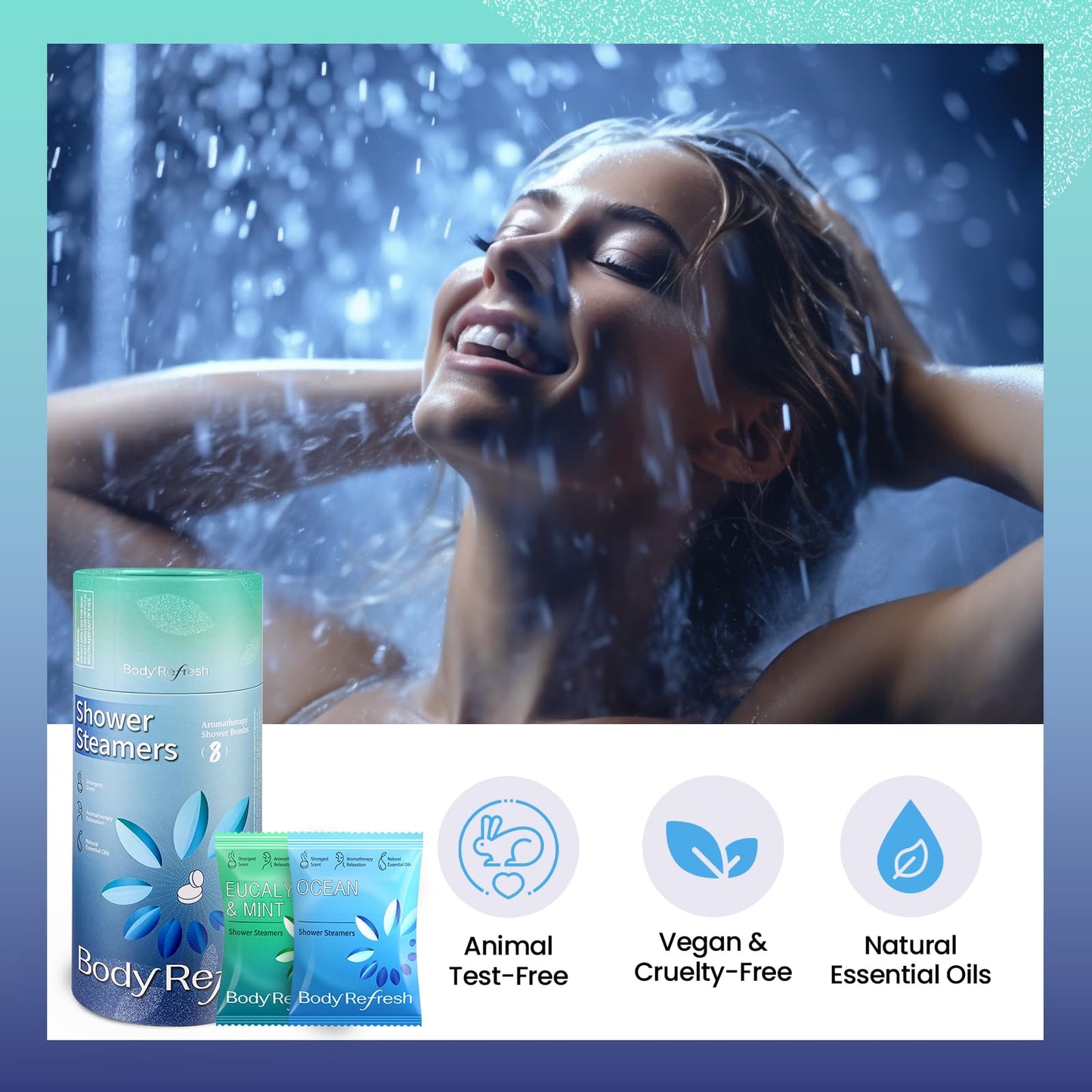 BodyRefresh Shower Steamers Aromatherapy 8 Pack, Shower Bombs with Essentials Oil for Stress Relief, Relaxation, Self Care Home Spa Gifts for Women Beauty and Personal Care BodyRefresh