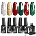 Beetles Valentines Gel Nail Polish, Red Sparkle Green Glitter Gold Silver Winter Gel Polish Dark Red Gel Polish Kits Soak Off Nail Lamp Uv LED Cured Beauty & Personal Care beetles Gel Polish