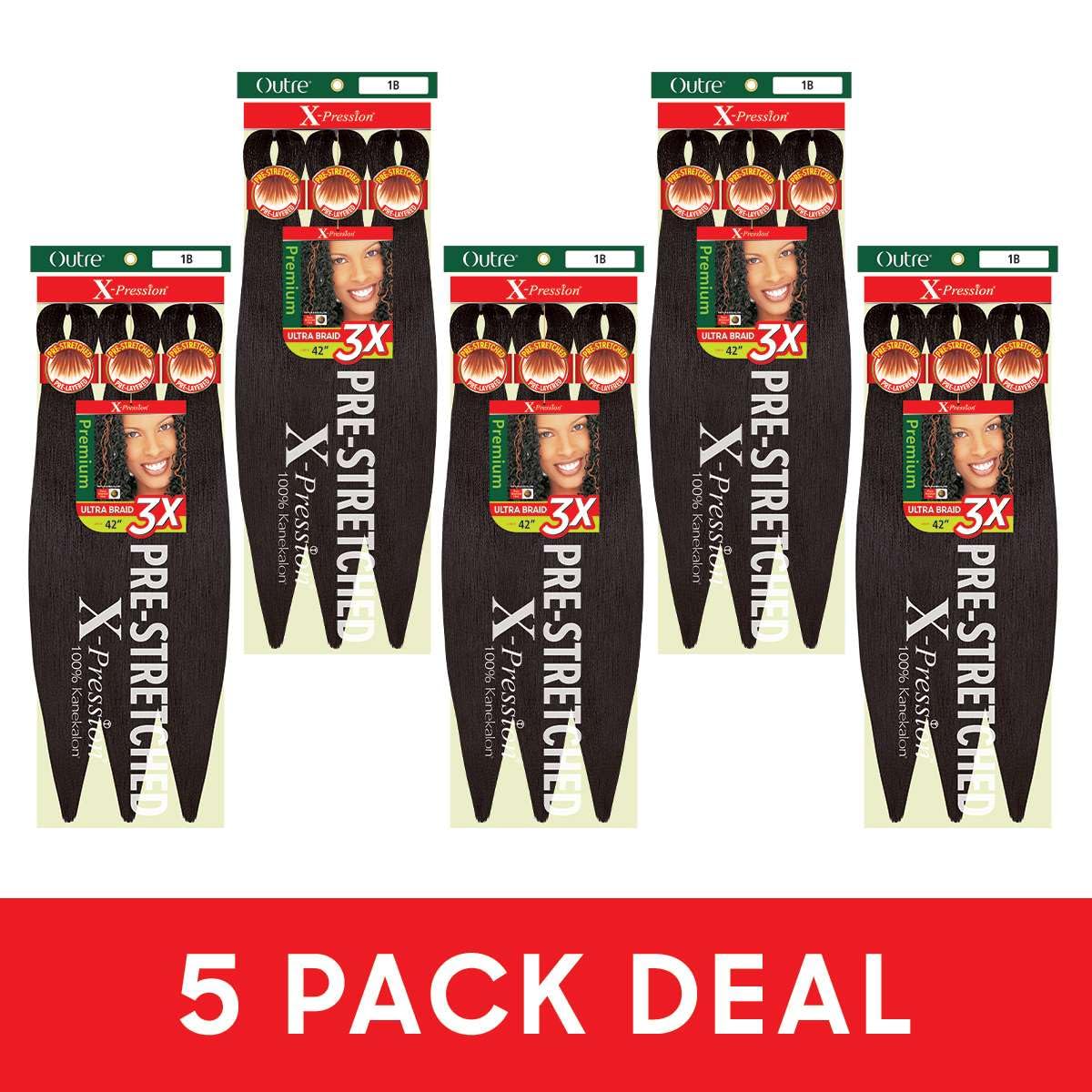 Outre X-Pression Braid Pre Stretched Braid 42" 3X (5 Pack, 2T1B/30)