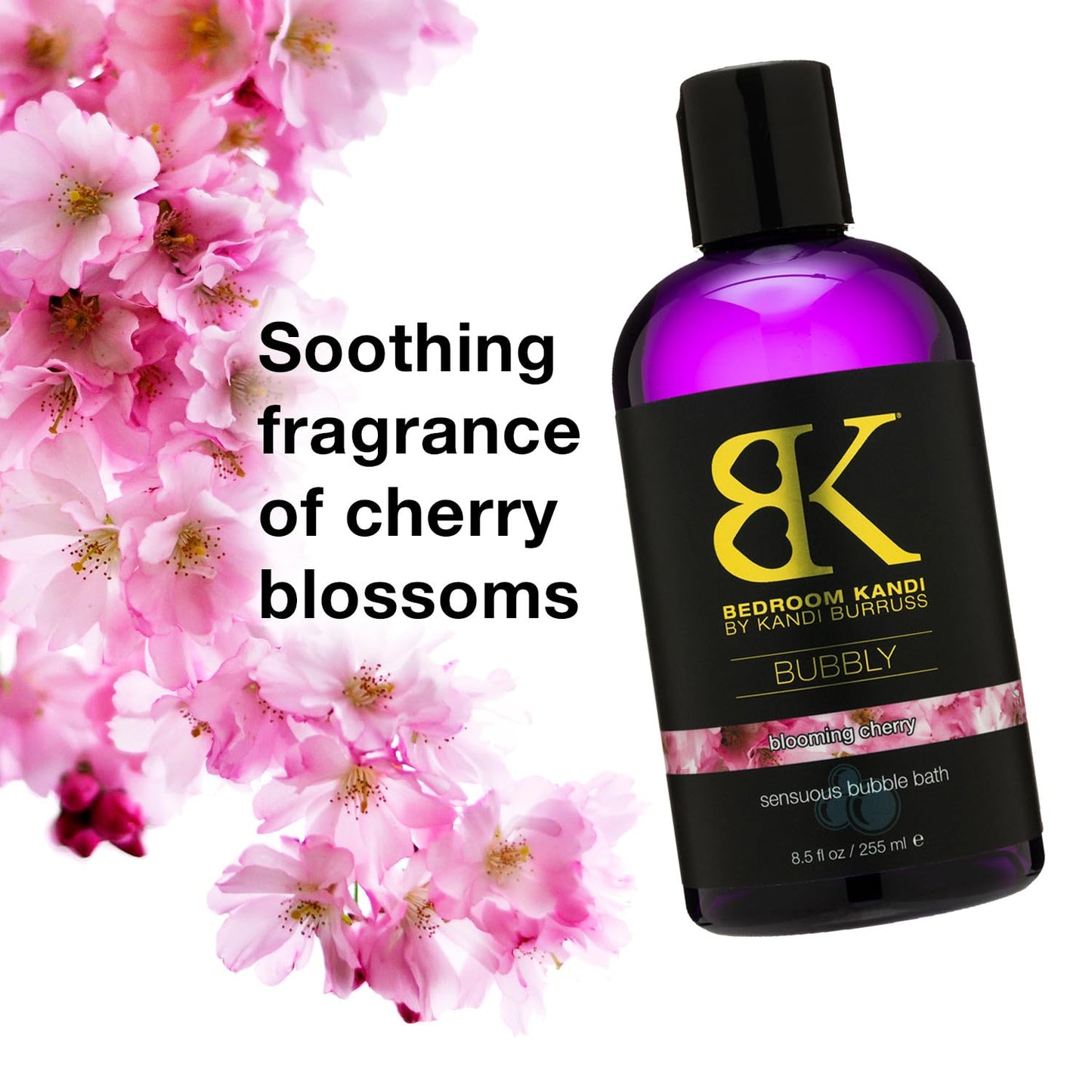 Bedroom Kandi 8.5 fl oz. Bubbly - Bubble Bath with Cherry Blossom Scent - Natural Botanical Ingredients - Moisturizing Bubble Bath by Kandi Burruss Beauty and Personal Care Kandi
