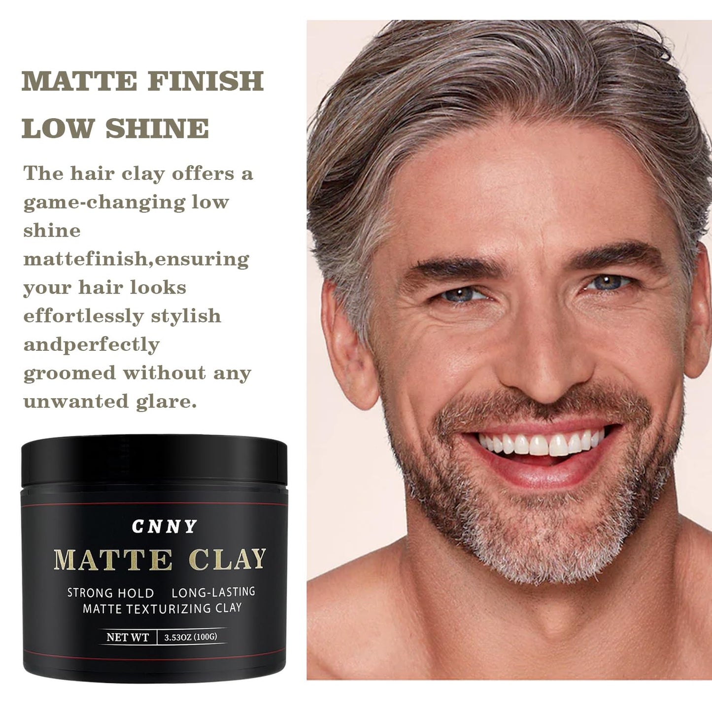 CNNY Men's Hair Styling Clay 3.53 oz, Firm Hold, Matte Finish, Hair Clay with Natural Ingredients, Add Volume & Texture, Premium Men’s Hair Type Beauty and Personal Care Crownnaturally
