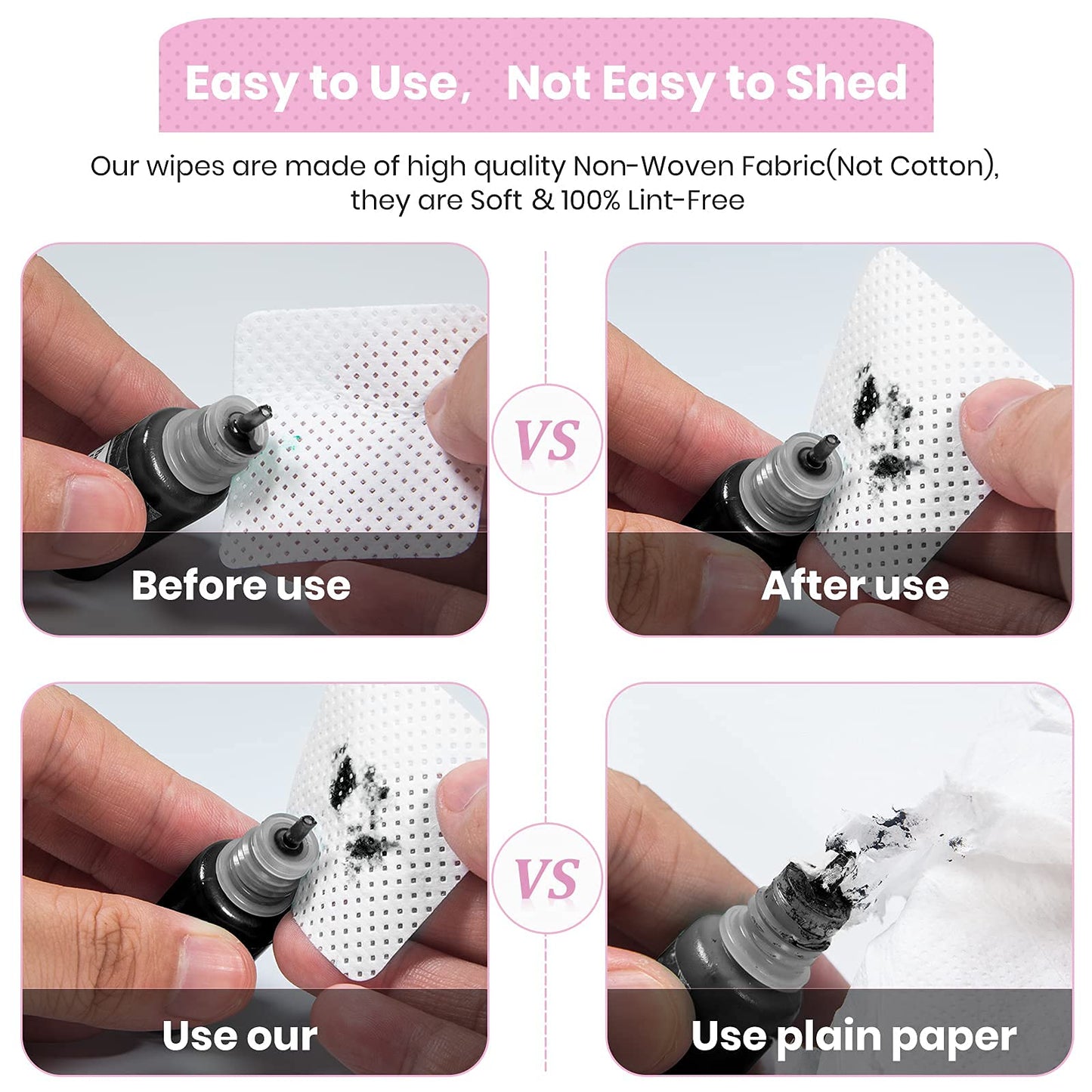 540 PCS Lint Free Nail Wipes,Eyelash Extension Glue Wipes,Super Absorbent Soft Non-woven Fabric Adhesive Nail Polish Remover Wipe,Cleaning Pad Cloth Beauty & Personal Care BELOOSYE