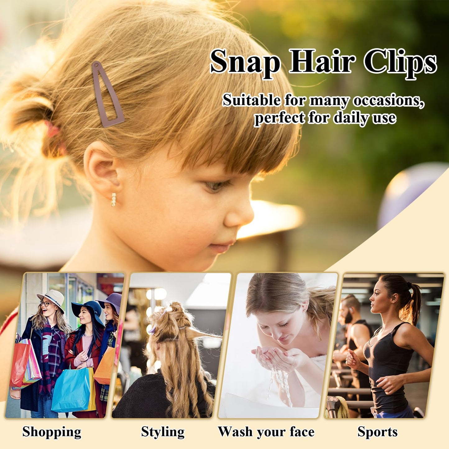 10 Pcs Double Grip Hair Clips, Sightor Metal Snap Hair Clips Hair Barrettes for Women Hair Making Salon Supplies Hair Accessories (Black, Brown Beauty and Personal Care Sightor