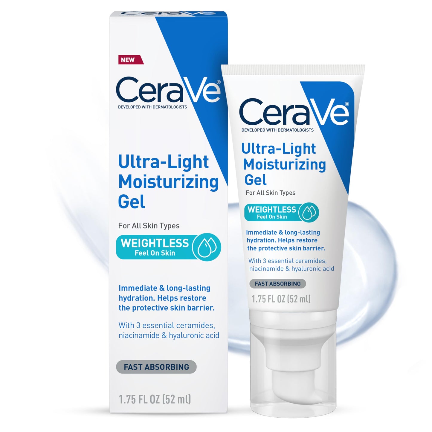 CeraVe Ultra-Light Moisturizing Gel, Hydrating Gel Face Moisturizer For Men & For Women with Ceramides, Niacinamide, Hyaluronic Acid, Fragrance Free Beauty and Personal Care CeraVe