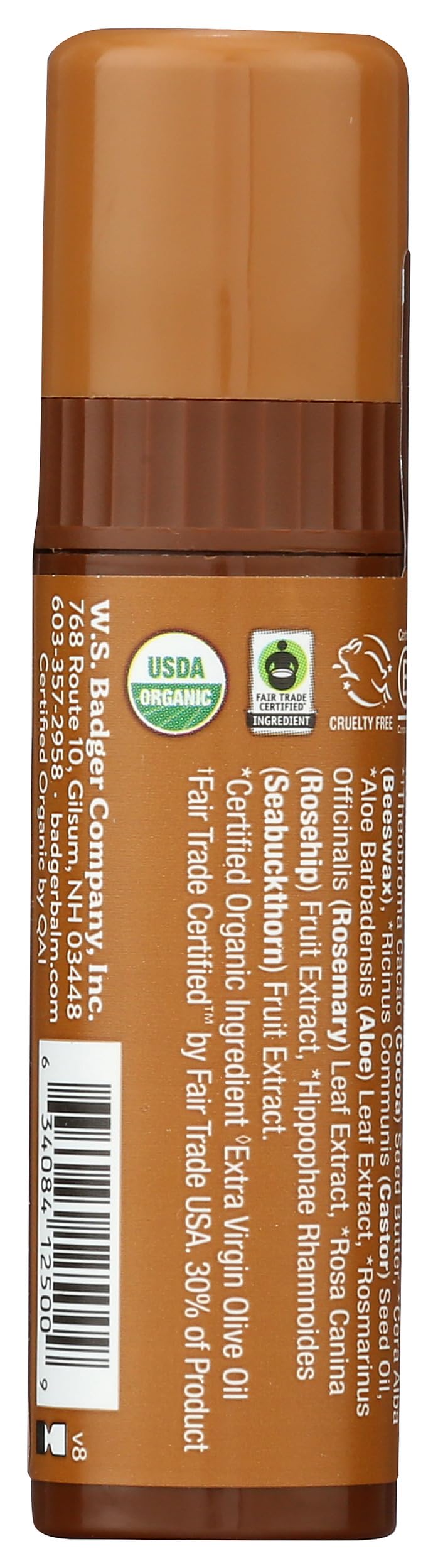 Badger, Creamy Cocoa Lip Balm Stick, 0.25 Ounce Beauty & Personal Care Badger