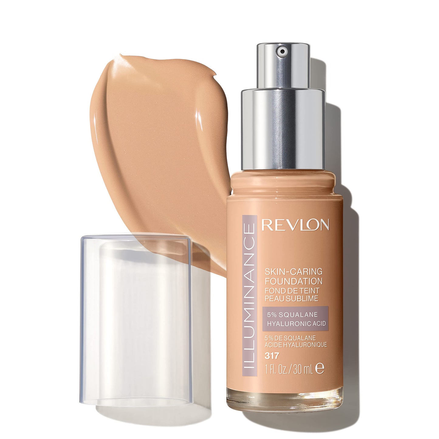Revlon Illuminance Skin-Caring Liquid Foundation, Hyaluronic Acid, Hydrating and Nourishing Formula with Medium Coverage, 317 Tan Sand, 1 fl oz Beauty & Personal Care REVLON
