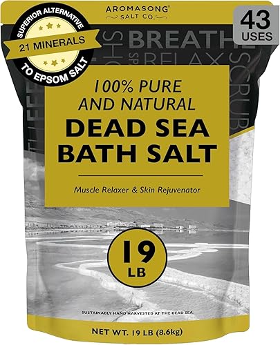 Aromasong Dead Sea Salt - Spa Bath Salt - 19 Lbs Fine Grain Bulk - 100% Pure - Better Absorbing Than Epsom Salt - Soak for Women & Men for Skin Issues Beauty & Personal Care Aromasong