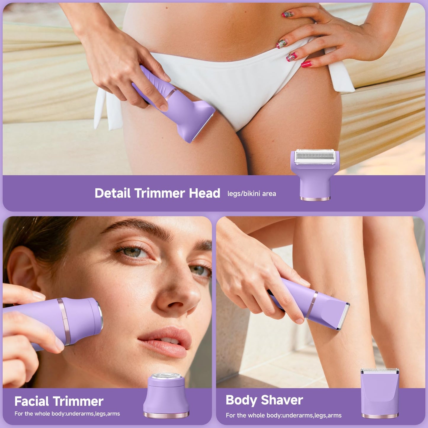 Bikini Trimmer for Women, Tiovara Electric Razor for Private Area, Painless Pubic Hair Trimmer with Charging Dock, IPX7 Waterproof Wet & Dry Lady Beauty and Personal Care tiovara