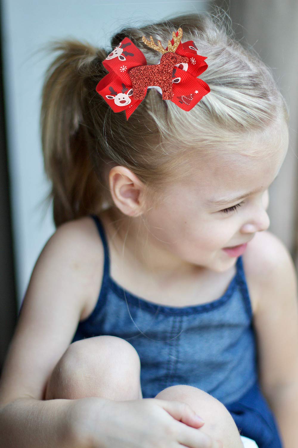 5 Pcs Christmas Sequins Alligator Clips Girls Hair Clips Bows Barrettes Hair Accessories,Include Santa,Christmas Tree and Cap, Elk Styles Beauty & Personal Care BPNHNA