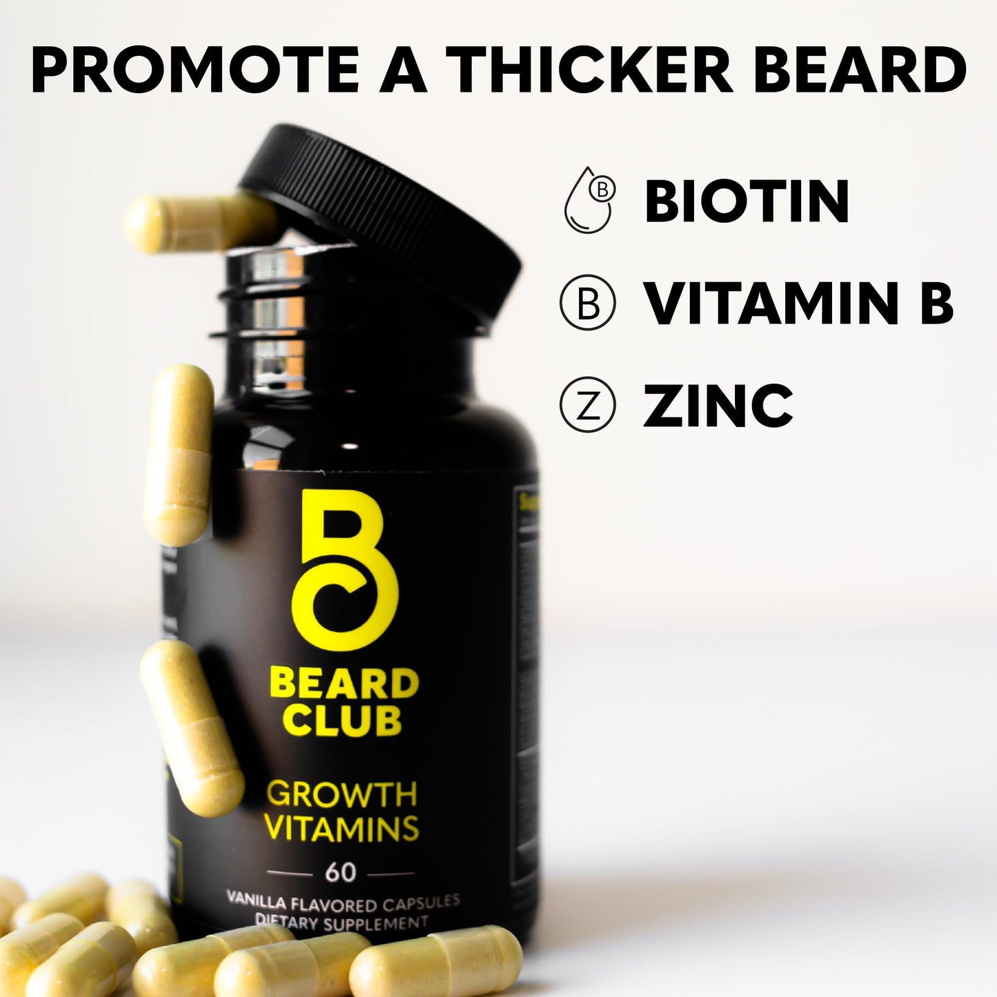 The Beard Club - Beard Growth Vitamins - Support A Thicker Fuller Beard, Fill in Patches - Minerals & Multi-Vitamins Help Support and Stimulate Beauty and Personal Care The Beard Club
