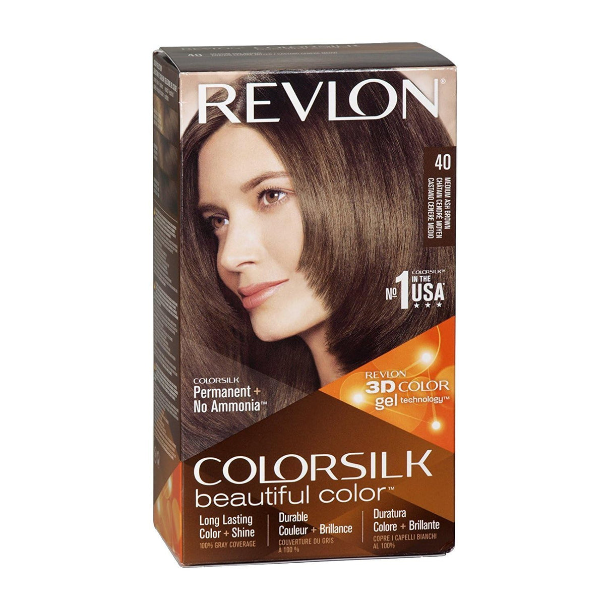 Revlon ColorSilk Hair Color 40 Medium Ash Brown 1 Each Beauty & Personal Care REVLON