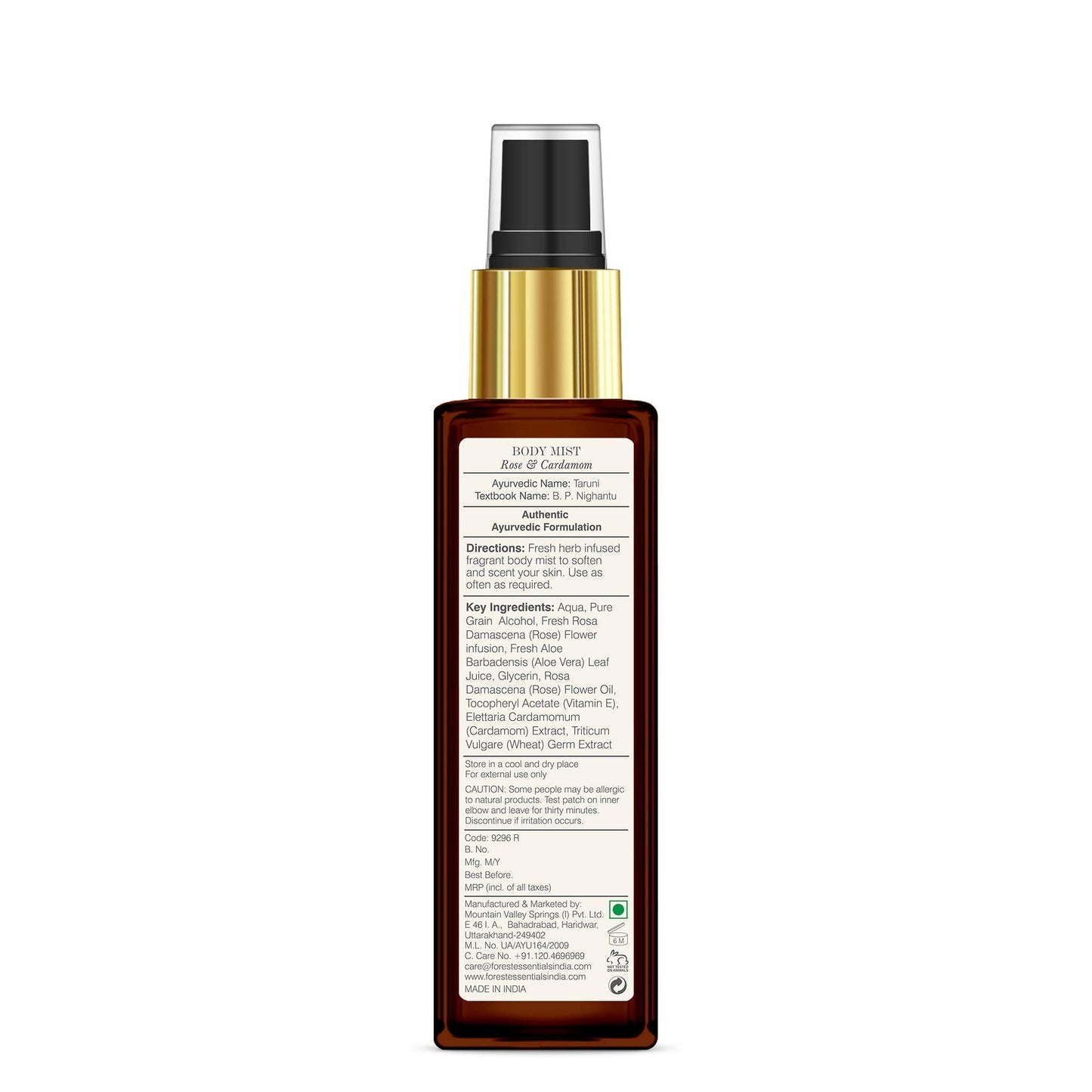 Forest Essentials Rose and Cardamom Body Mist, 100ml Beauty & Personal Care Forest Essentials