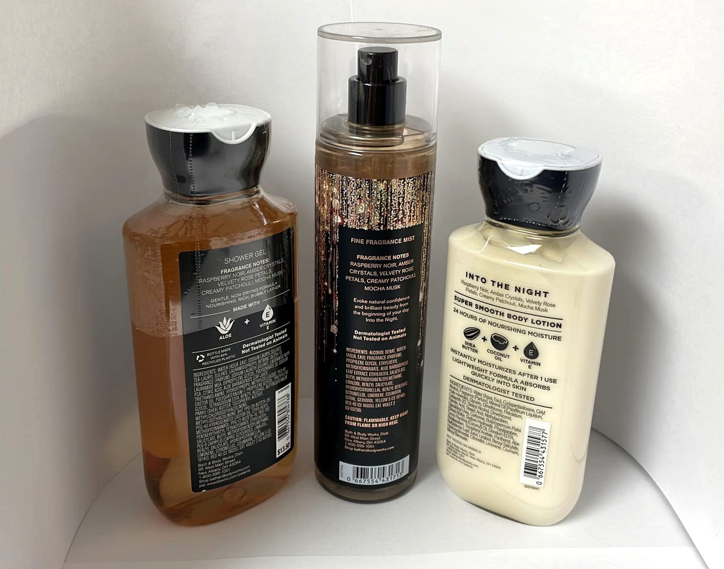Into the Night - 3 pc Bundle - Daily Trio - Shower Gel, Fine Fragrance Mist & Super Smooth Body Lotion Beauty & Personal Care Susicit
